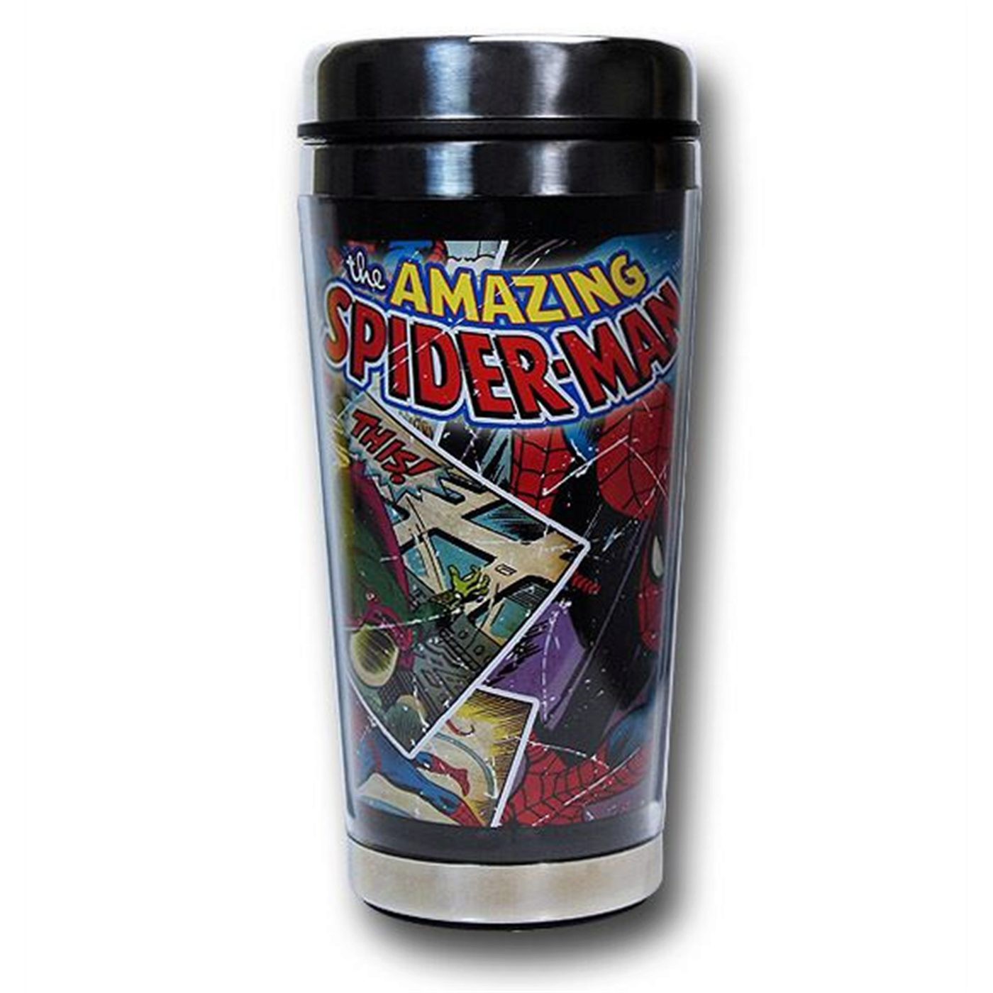 Spiderman Chrome Top Comic Travel Mug, Red