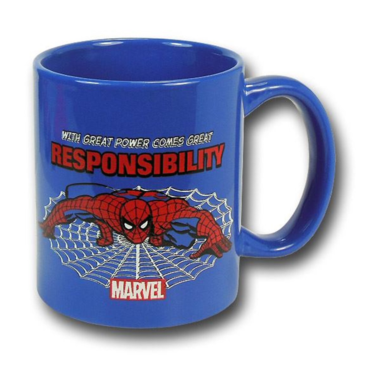 Spiderman With Great Power Mug, Blue