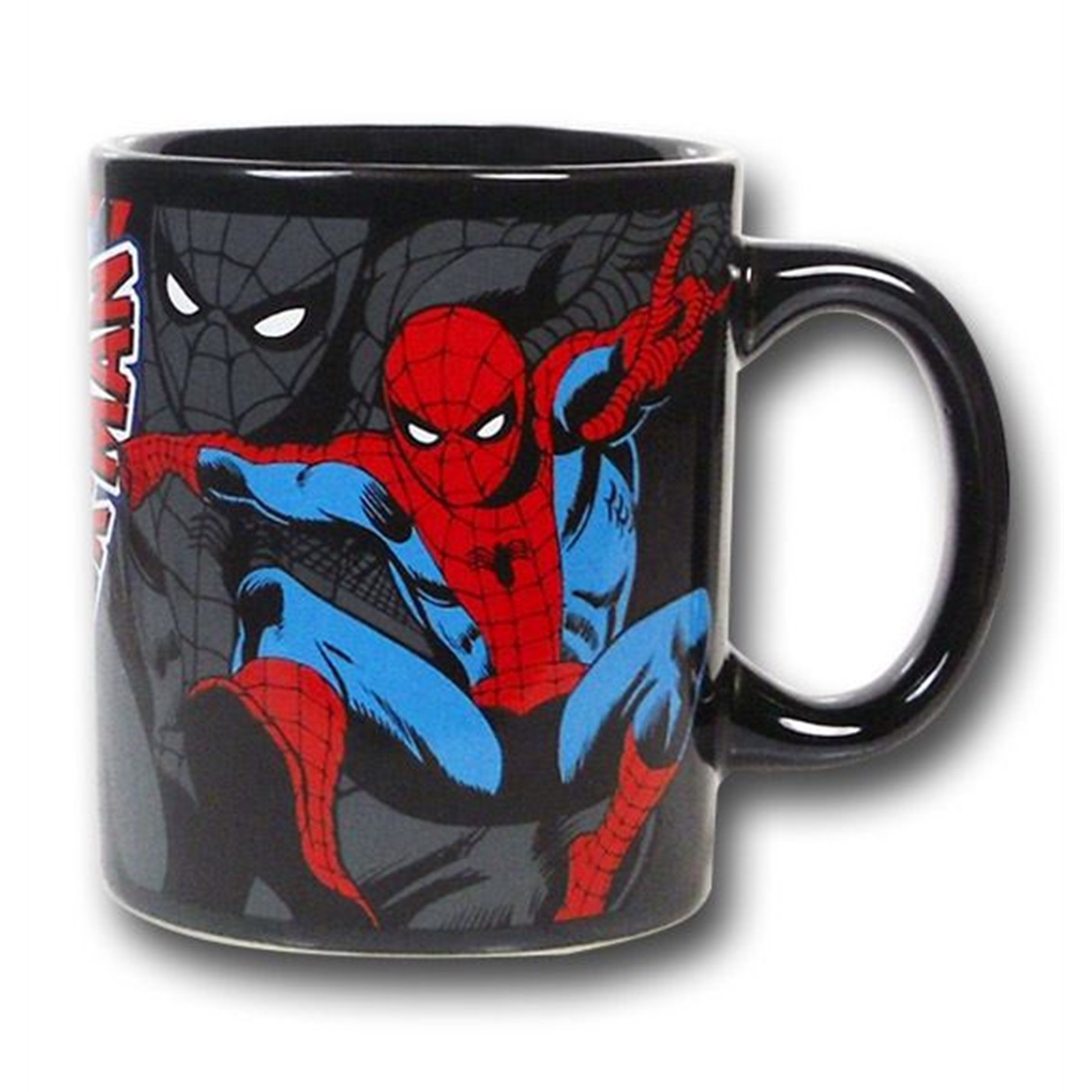 Spiderman Face and Pose Coffee Mug, Black