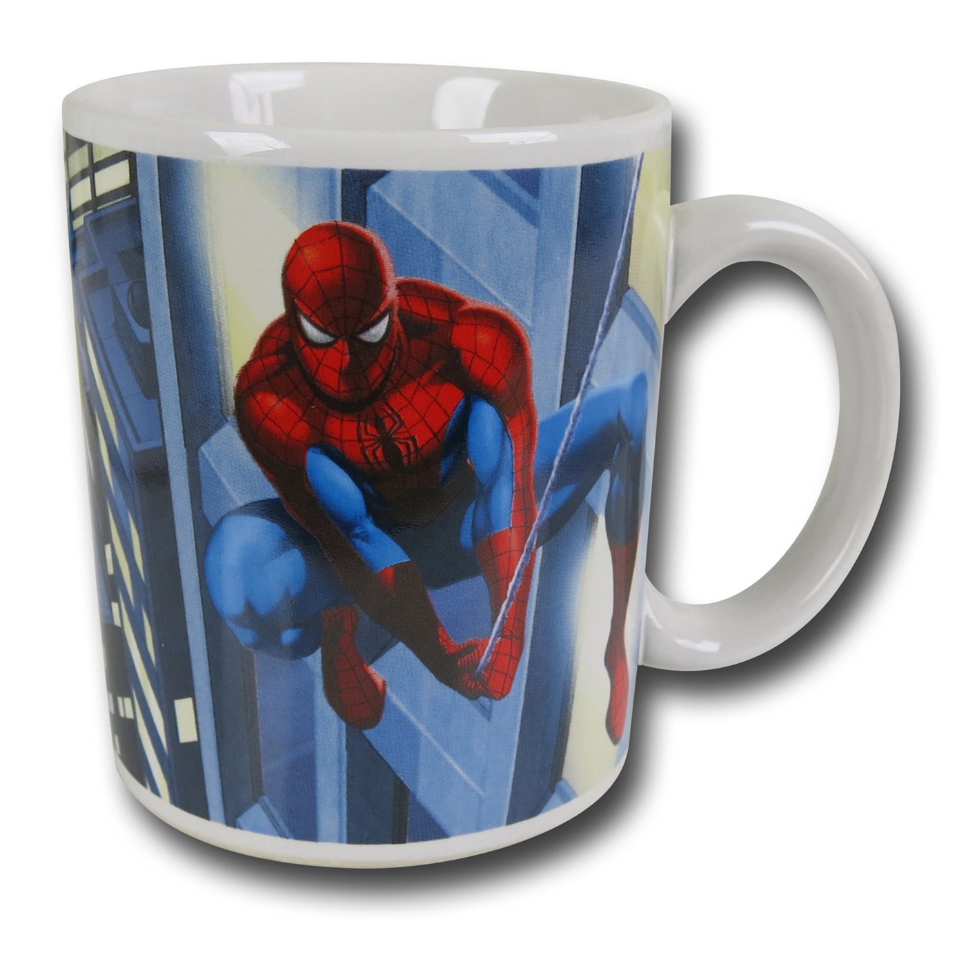 Spiderman Swinging City Tour Mug, White