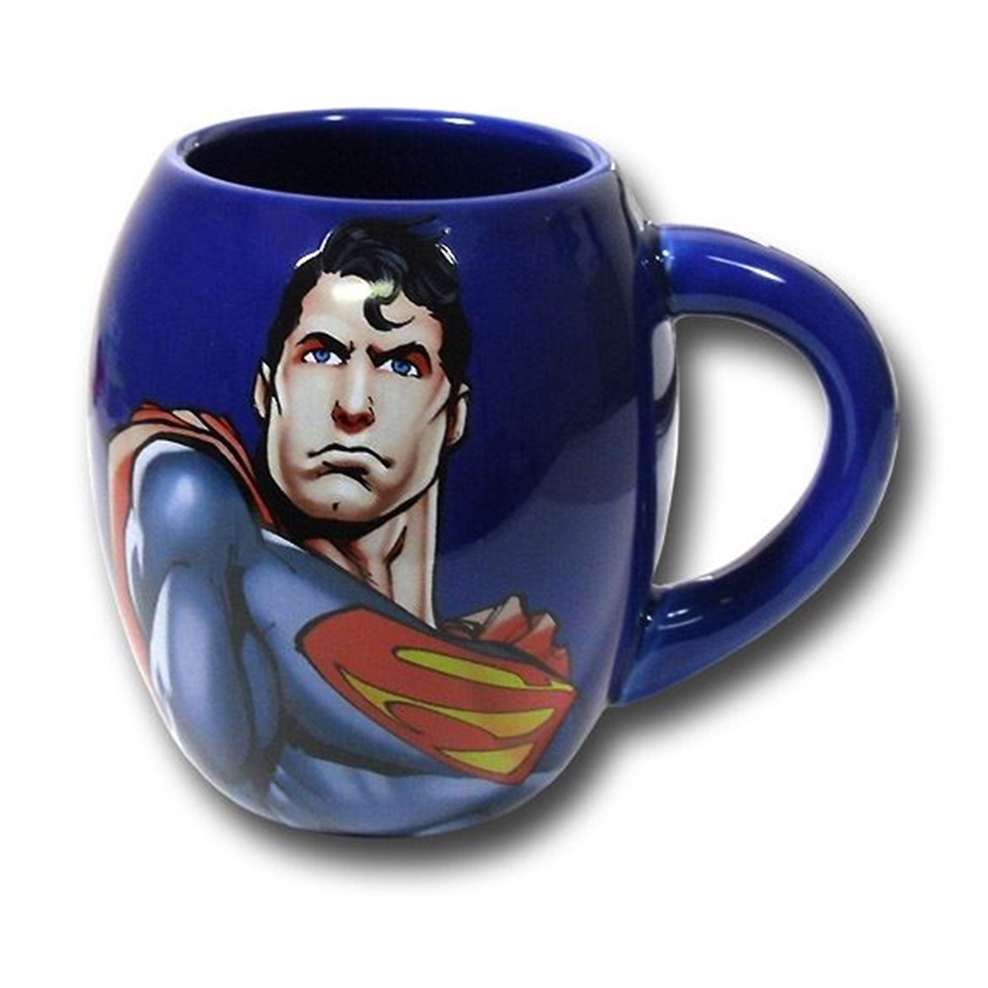 Superman 18oz Blue Barrel Decal Mug, Blue