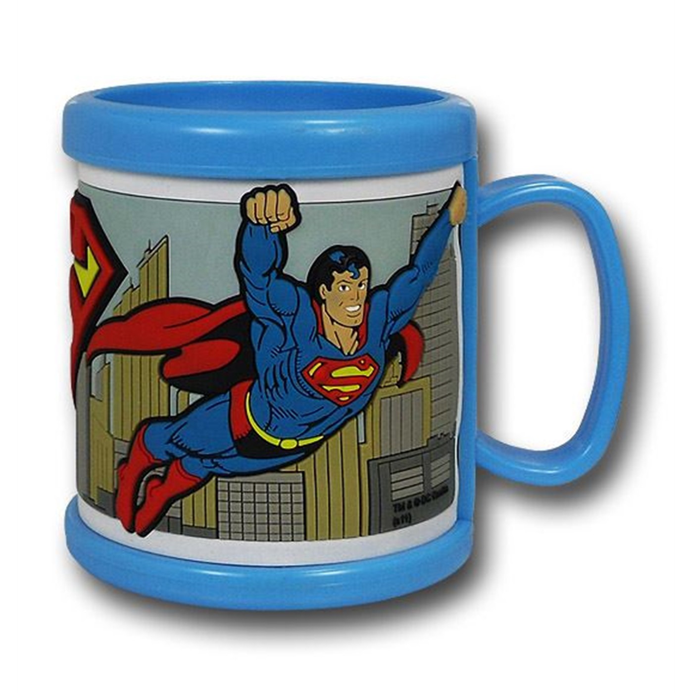Superman Happy in Metropolis Plastic Mug, Blue