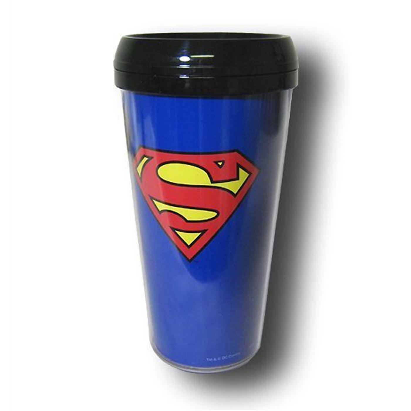 Superman Symbol 16oz Plastic Travel Mug, Blue