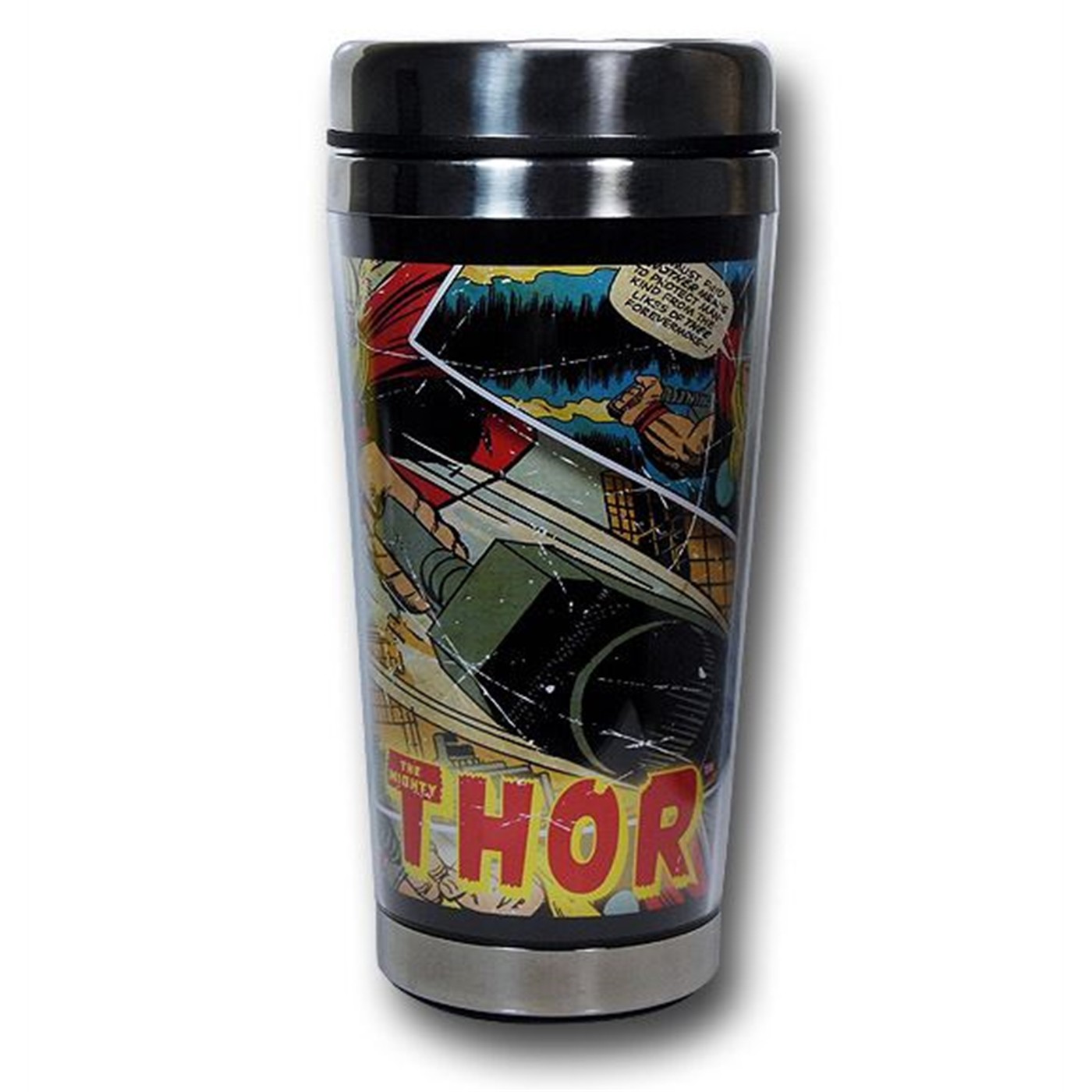 Thor Chrome Top Travel Comic Travel Mug, Black