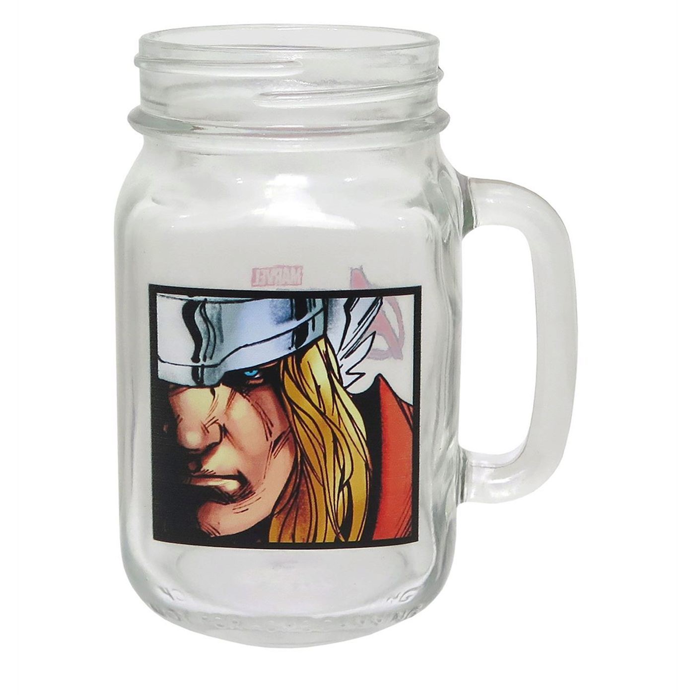 Thor Close-Up Mason Jar Mug, Red