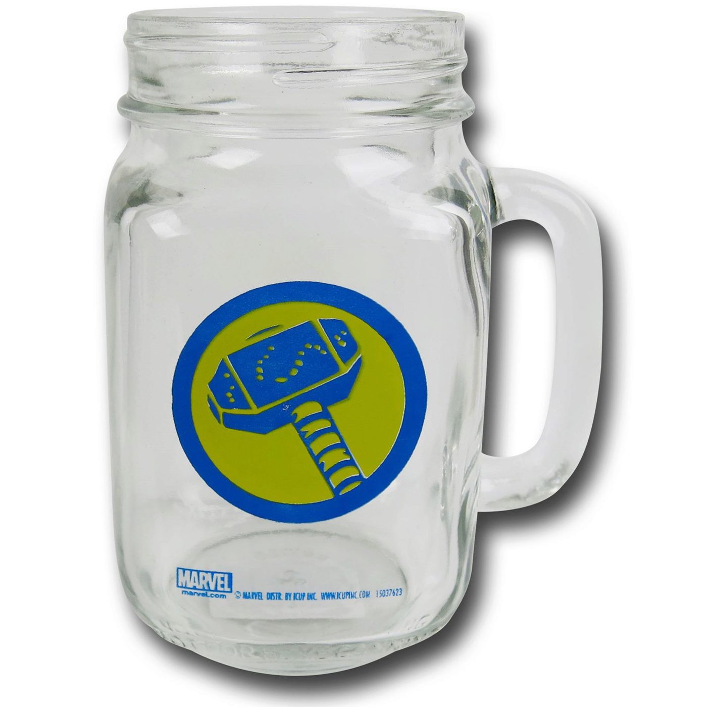 Thor Hammer Mason Jar Mug, Blue