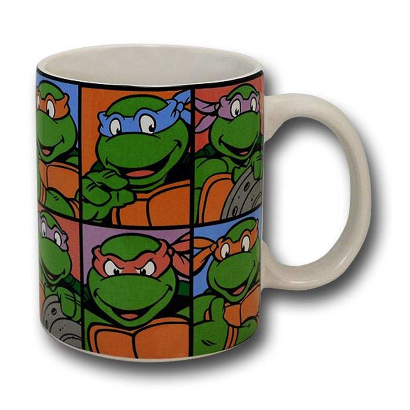 TMNT Grid Wrap White Coffee Mug, Green