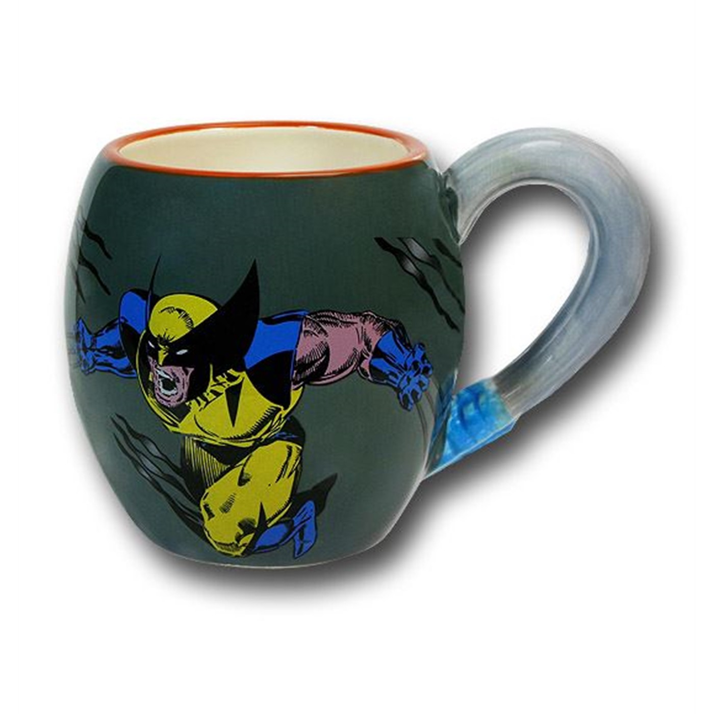 Wolverine Flaying 15 oz Round Ceramic Mug, Grey