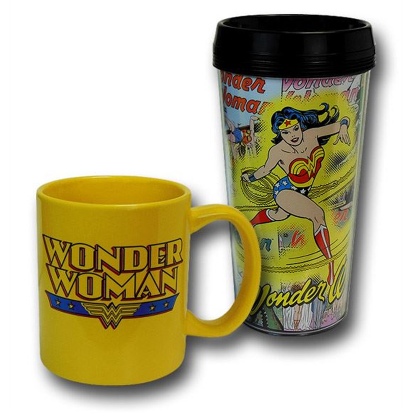 Wonder Woman Travel and Ceramic Mug 2-Pack