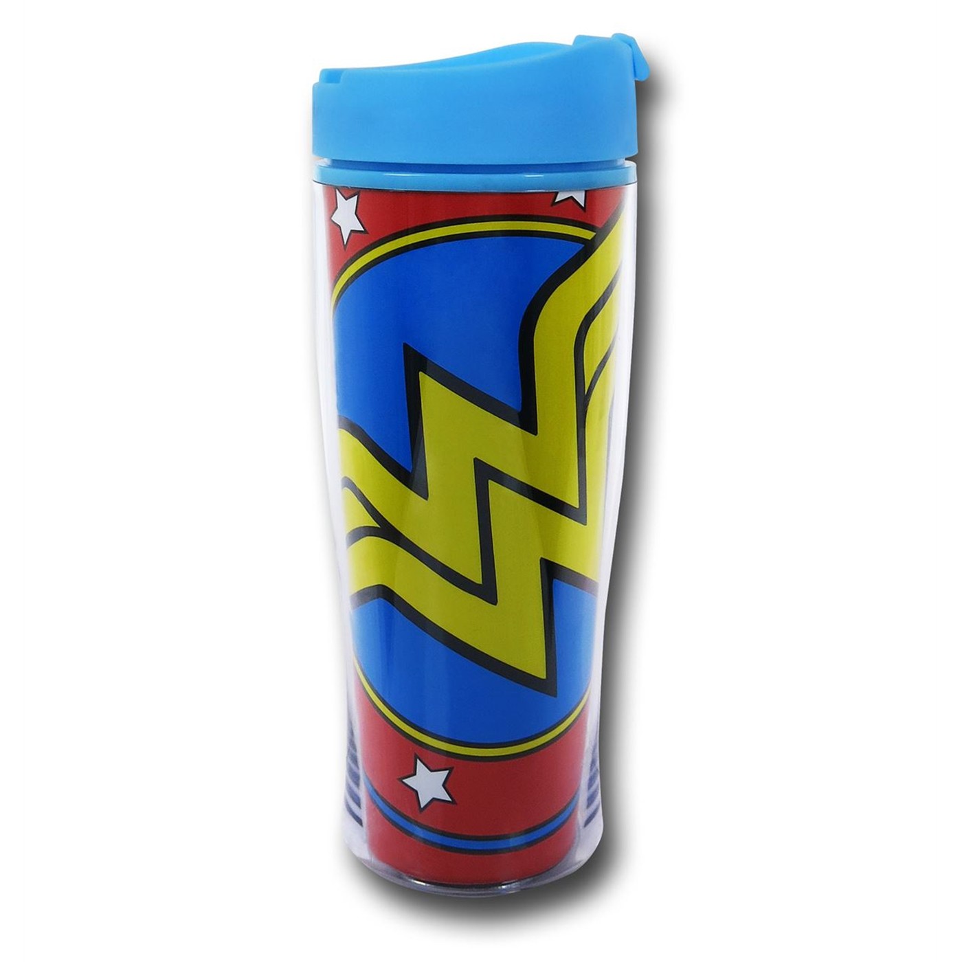 Wonder Woman Angled Symbol Travel Mug, Red