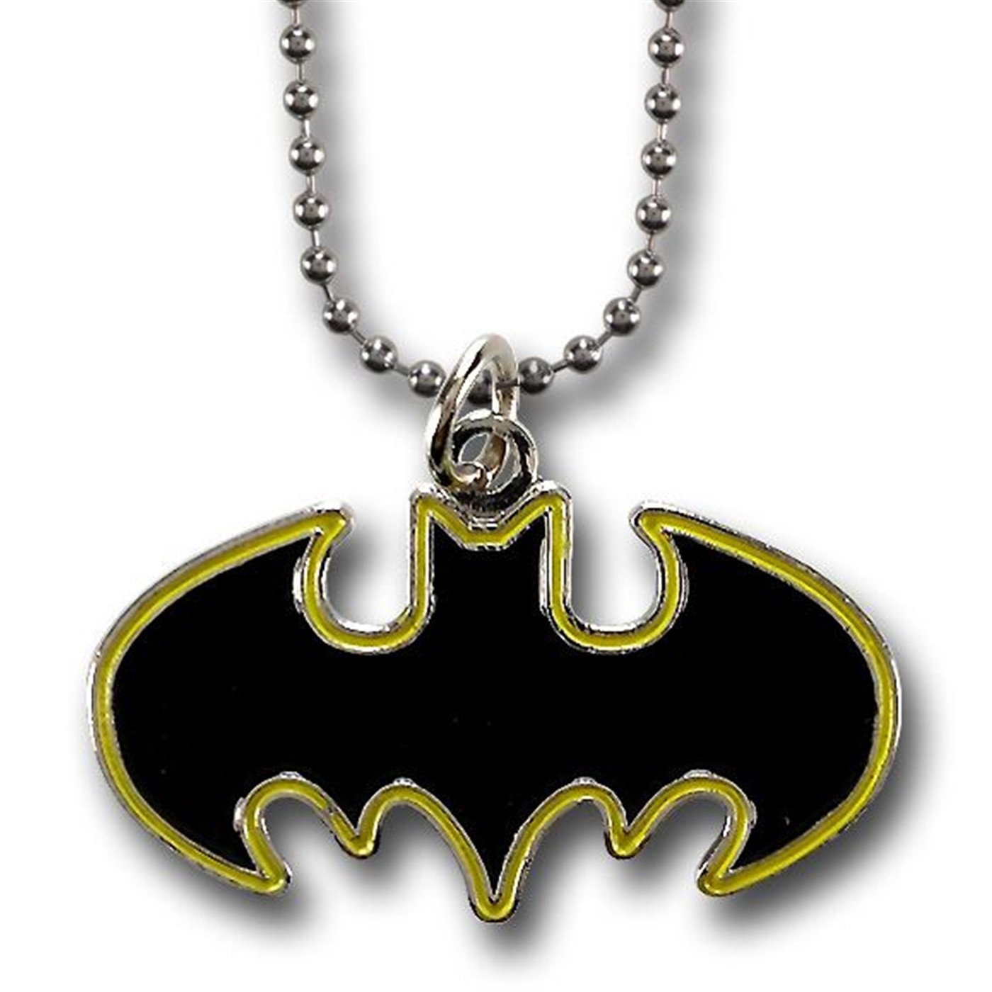 Batman Black and Yellow Outline Die Cut Necklace, Black