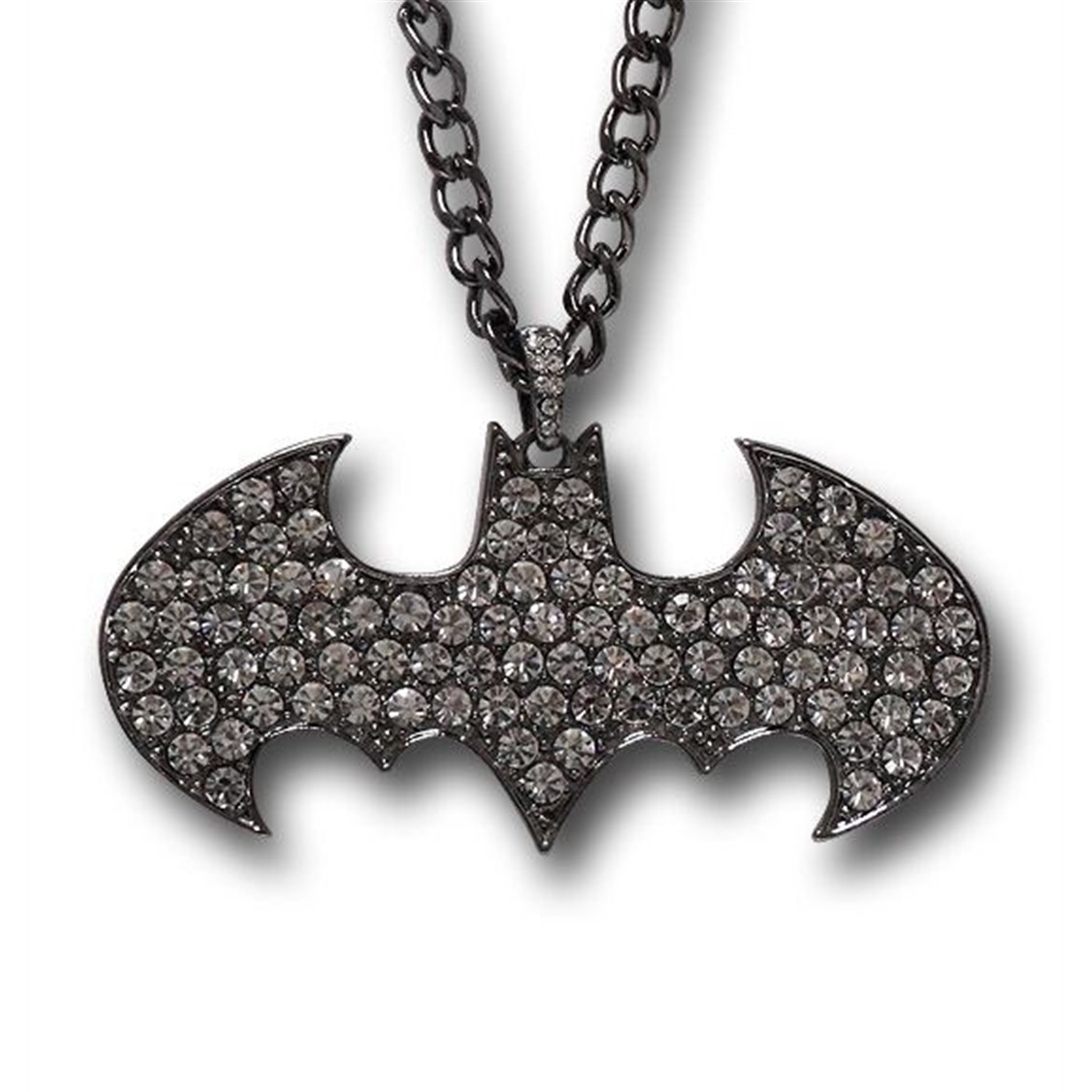 Batman Rhinestone Symbol Metal Necklace