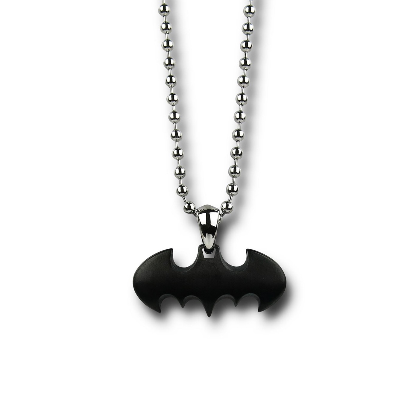 Batman Symbol Necklace w/ Box, Black