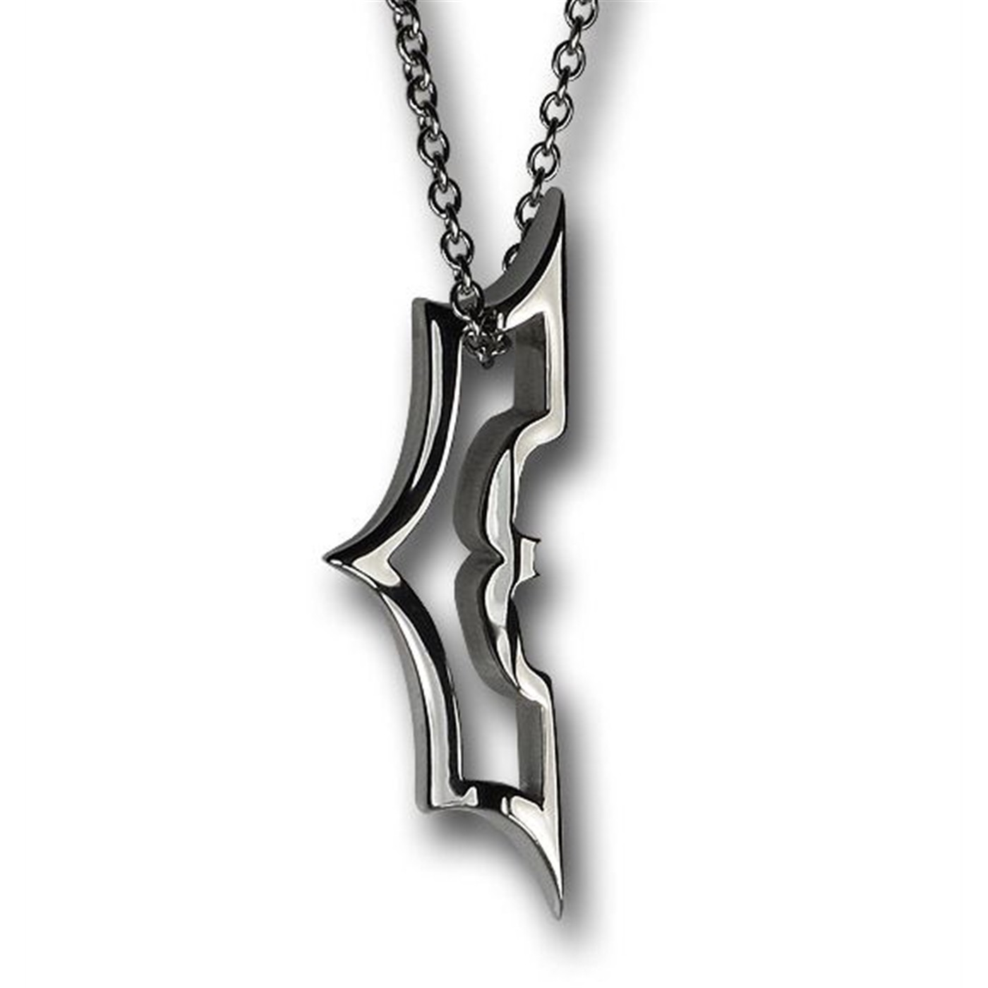 Batman Dark Knight Hanging Chrome Symbol Necklace