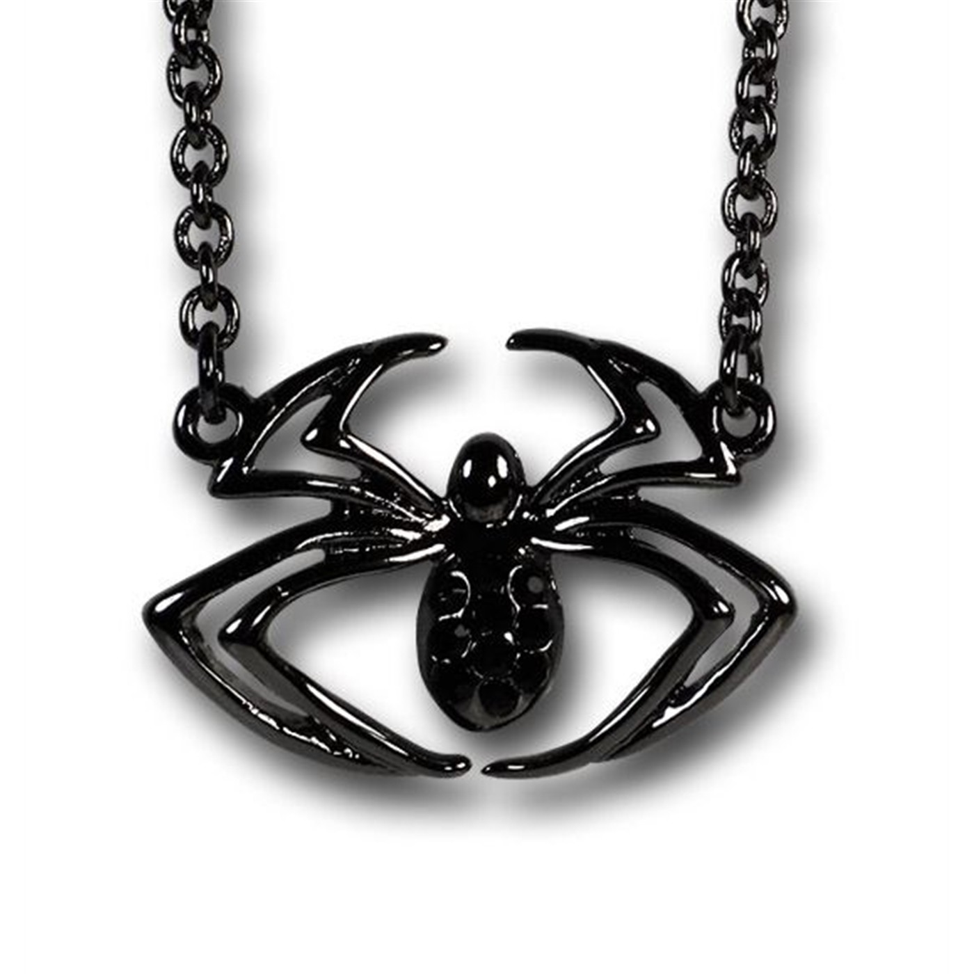 Spiderman Black Spider Necklace, Black
