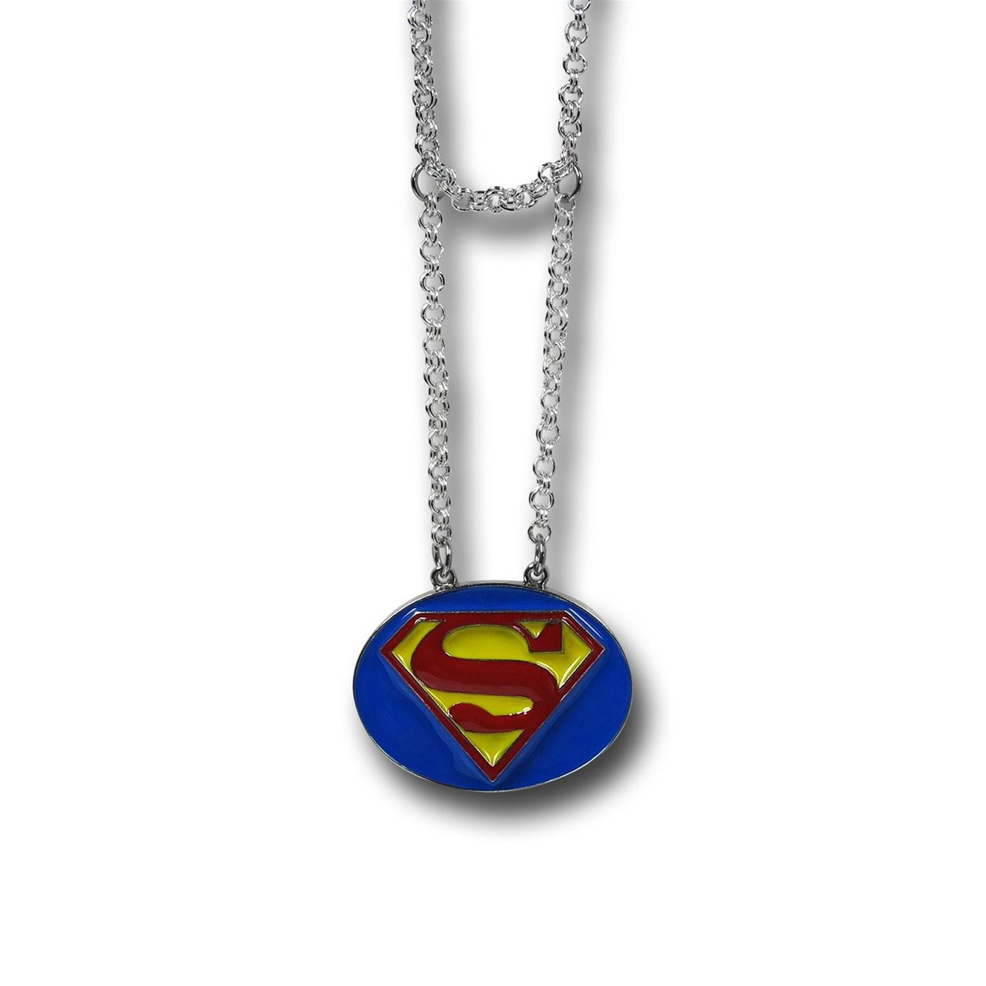 Superman 3D Symbol Necklace, Blue