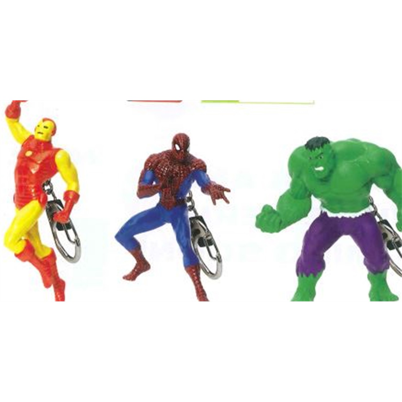 Marvel Iron Man  Spidey  Hulk Figural Keychain Set