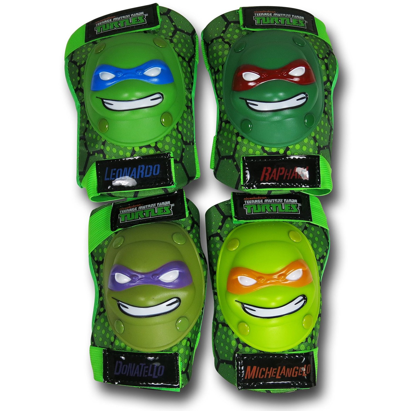 TMNT Faces Kids Elbow & Knee Pads, Green