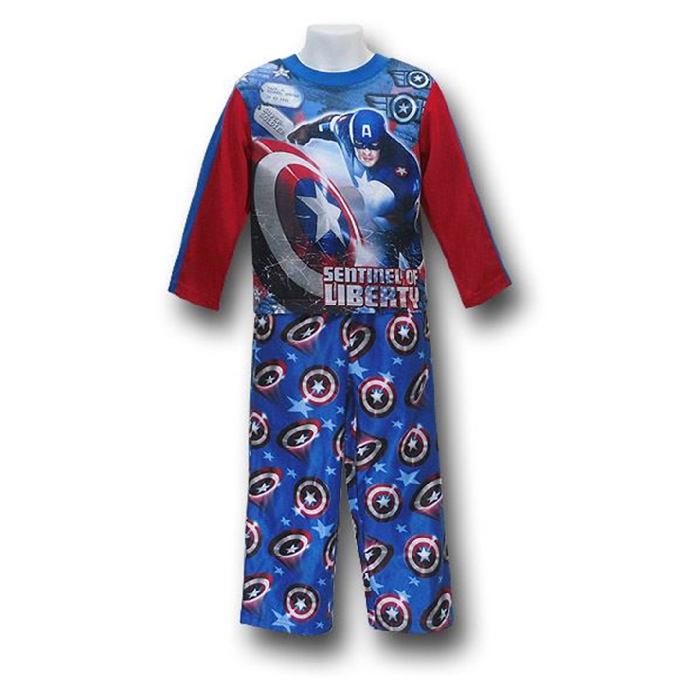 Captain America Kids Blue Pajama Set, Blue