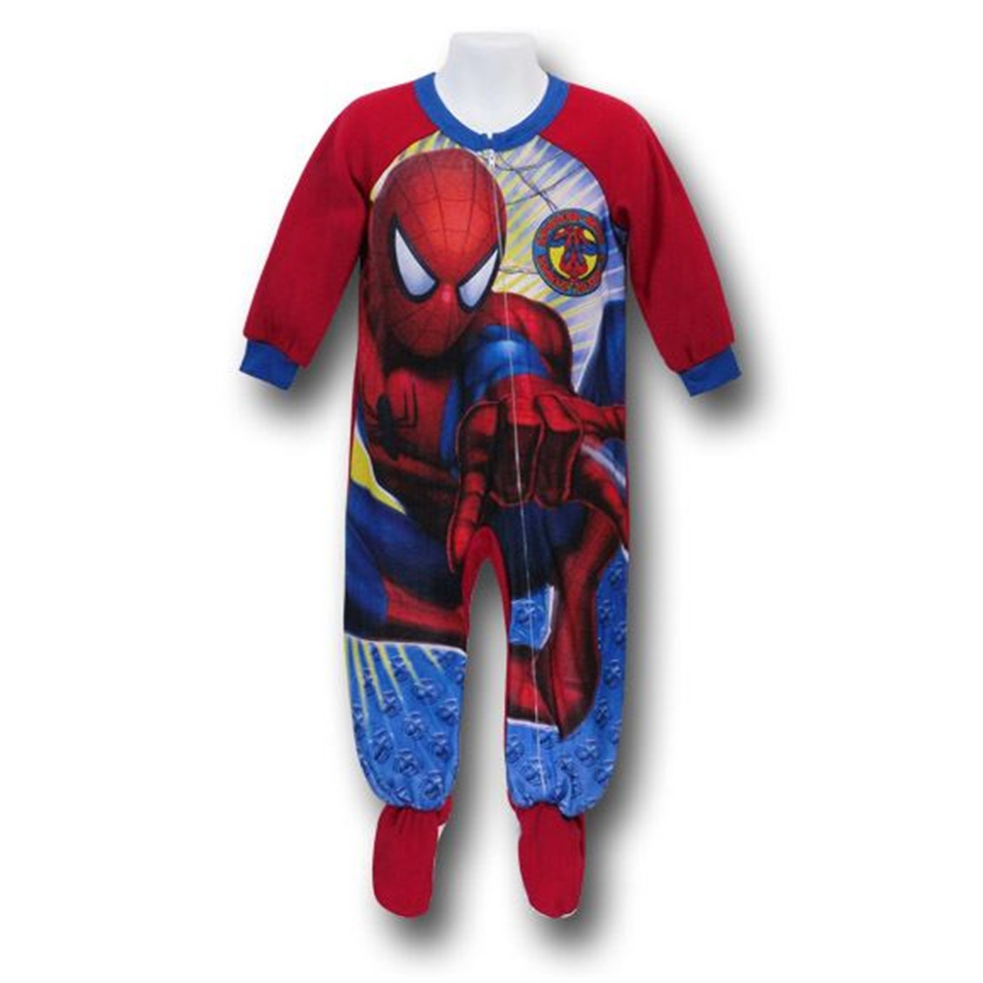 Spiderman Kids 1 Piece Web-Shooter Footie, Blue
