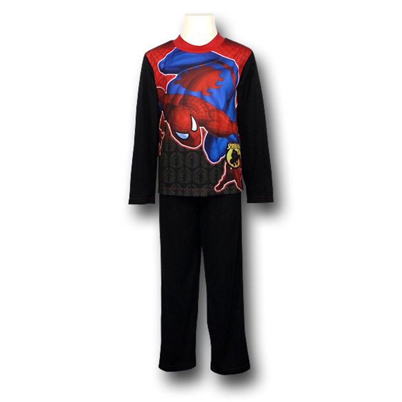 Spiderman Kids Web Crawl Long Sleeve 2-Piece Pajamas, Black