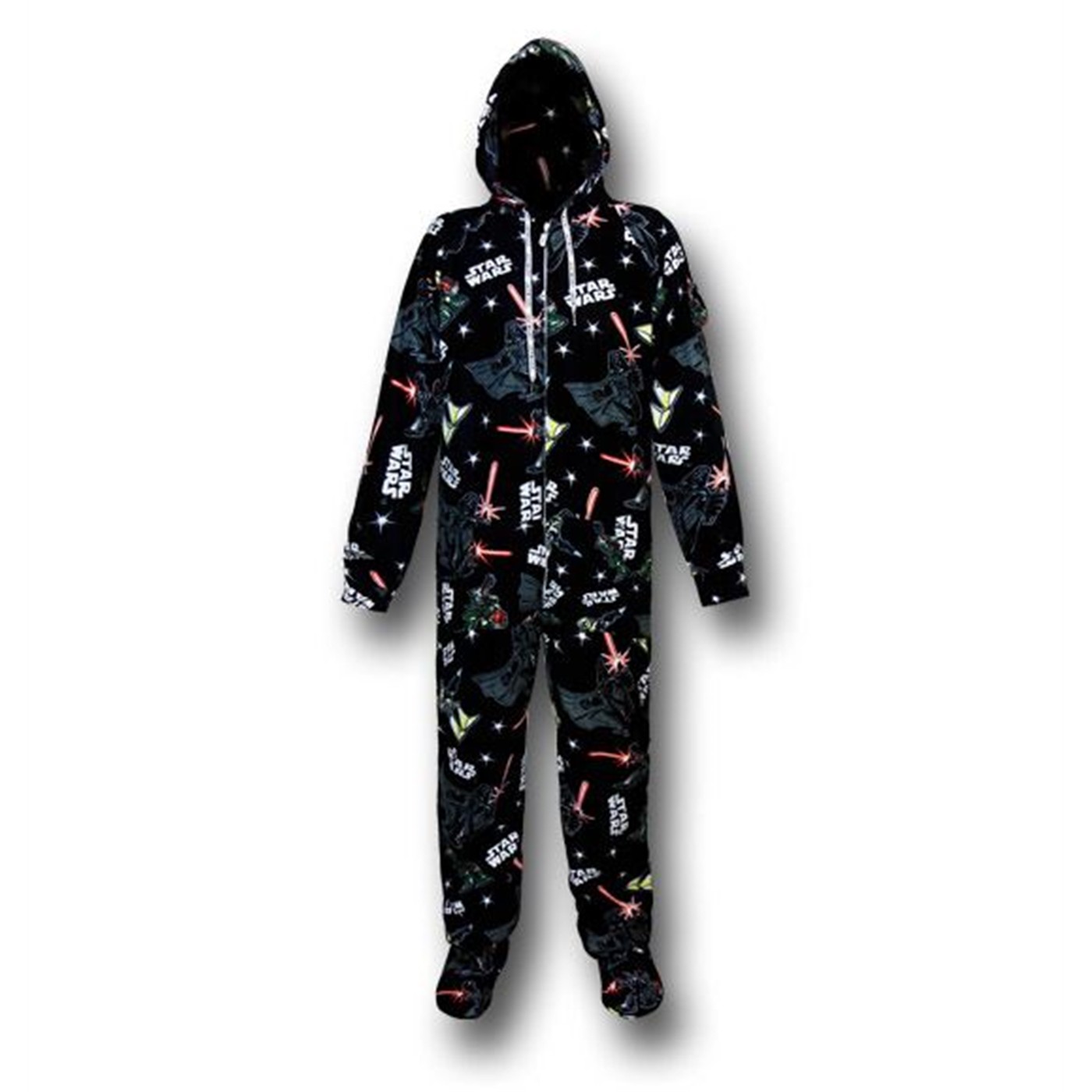 Star Wars Empire Black Footed Hooded Pajamas