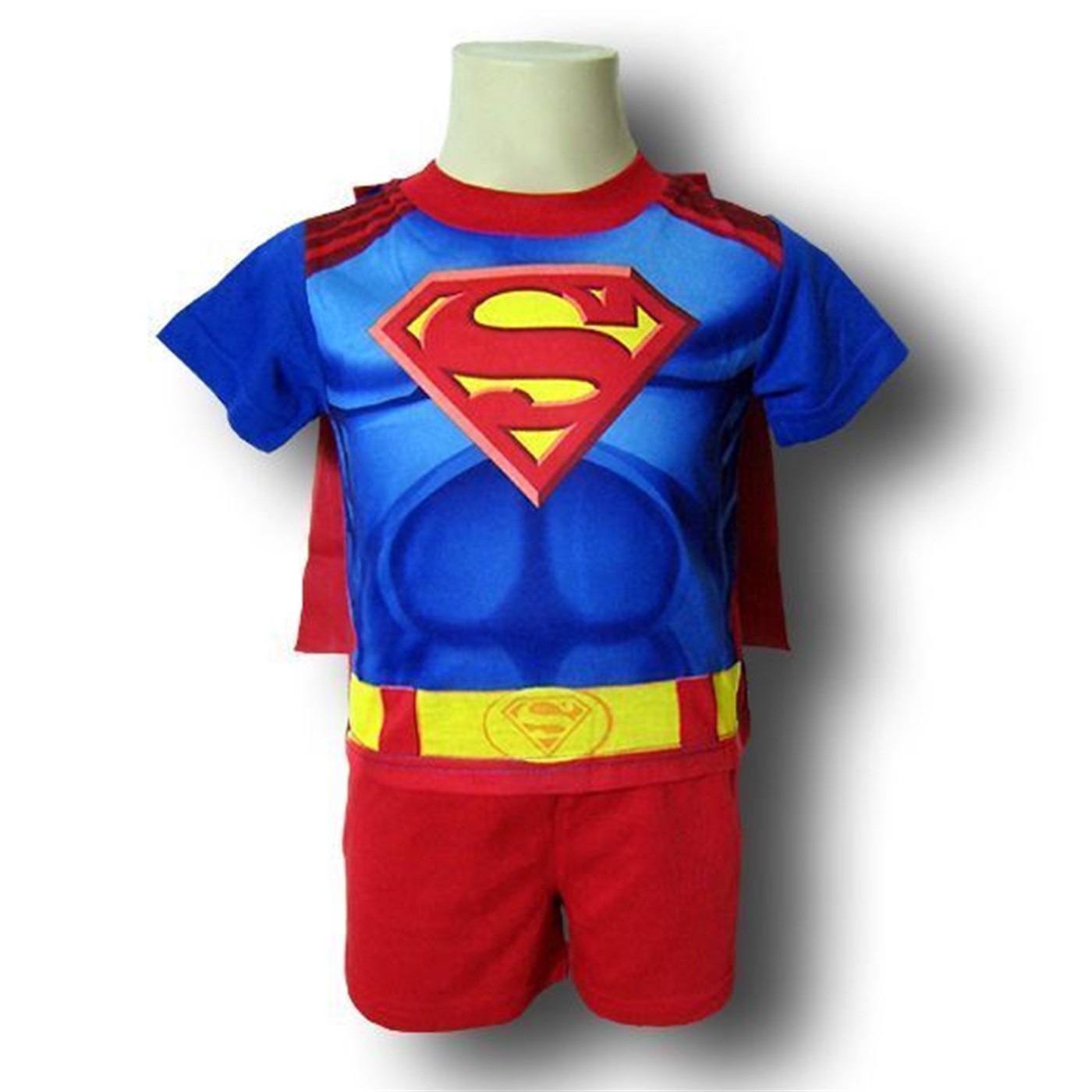 Superman Infant Pajama Set Removable Cape, Blue