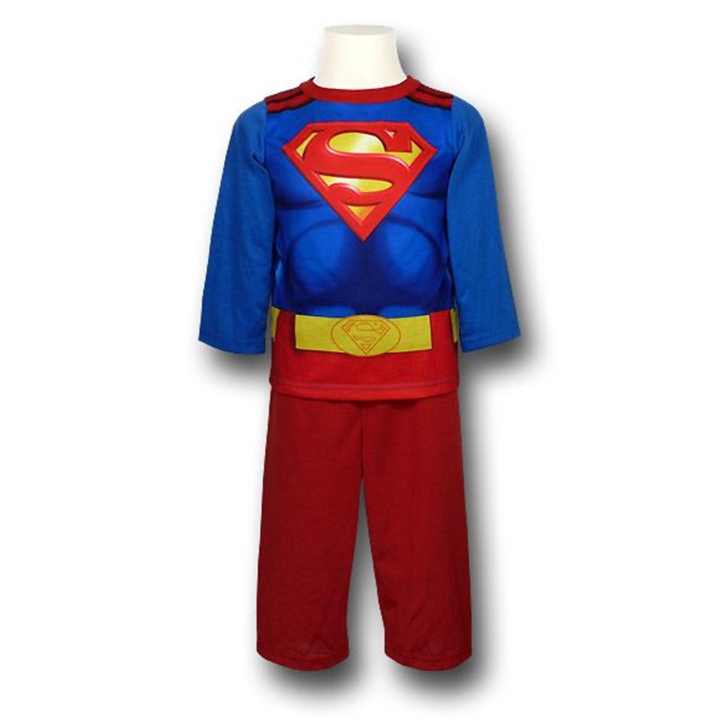 Superman Kids Muscle Pajamas W/Cape, Blue