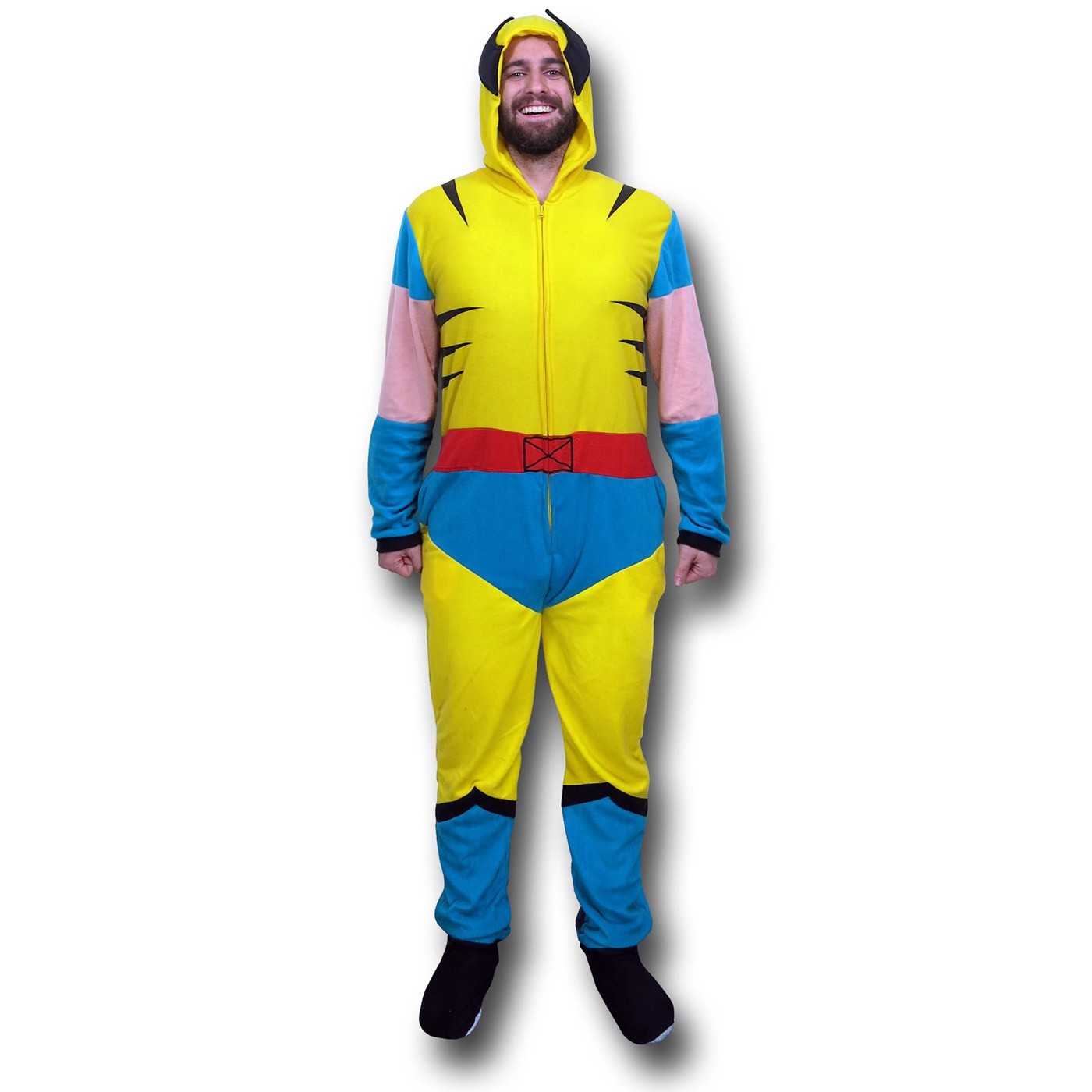 Wolverine Retro Costume Union Suit Pajamas, Yellow