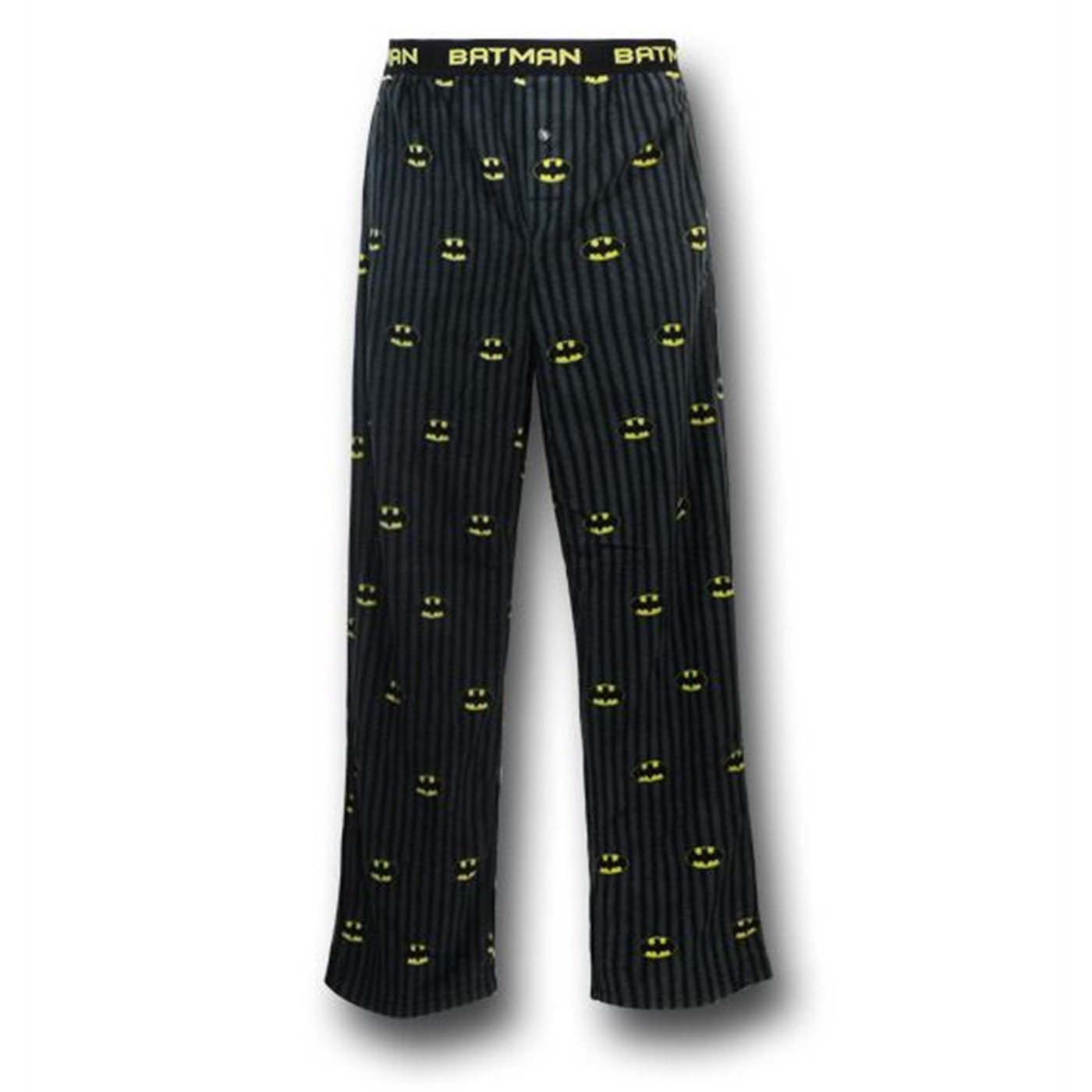 Batman Black Plush Symbol Pajama Pants, Black