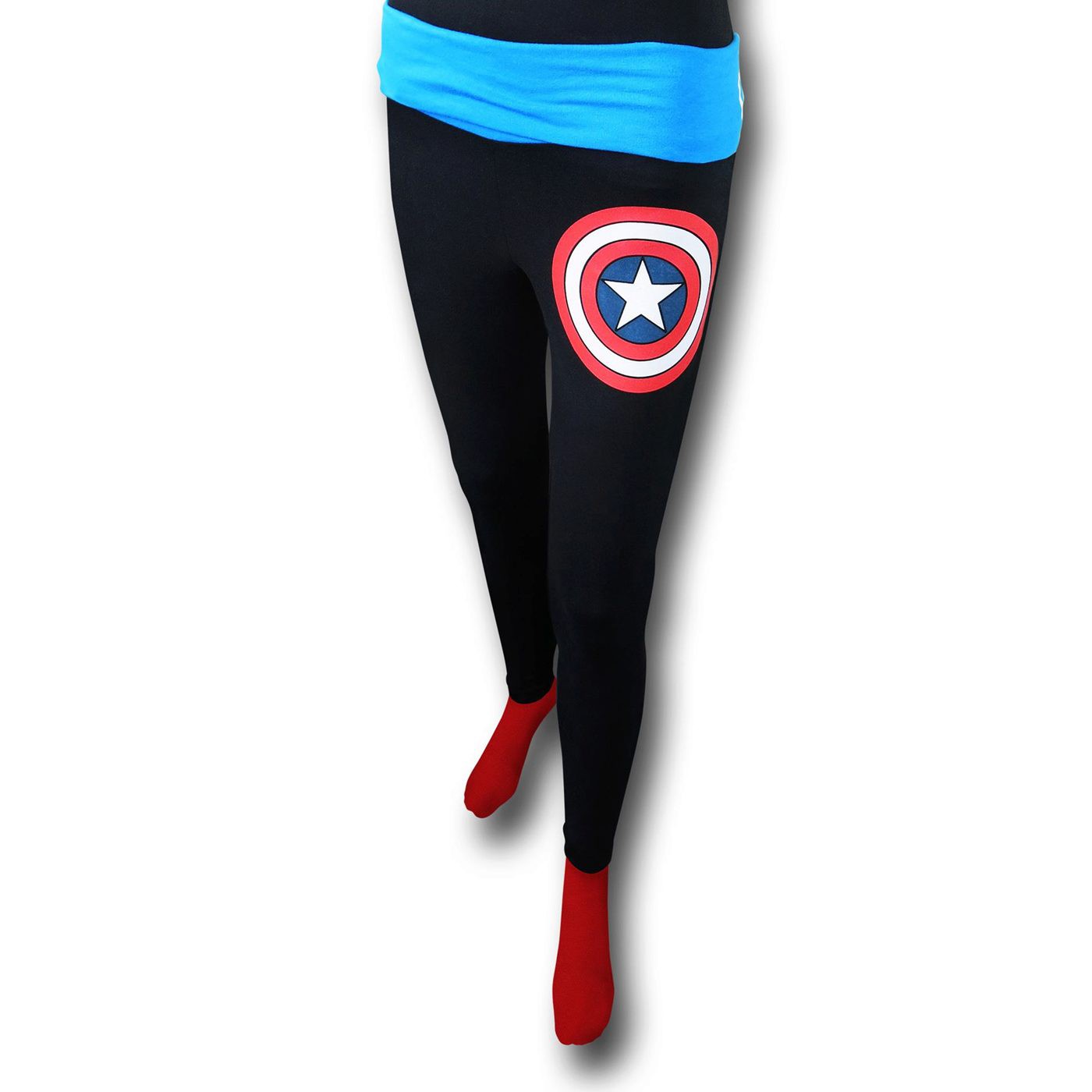 Captain America Shield Women's Yoga Pants, Black