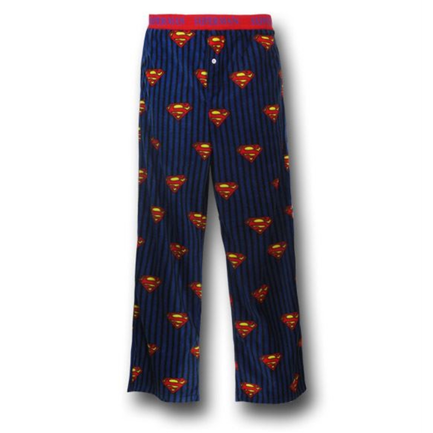 Superman Blue Poly Fleece Symbol Pajama Pants, Black