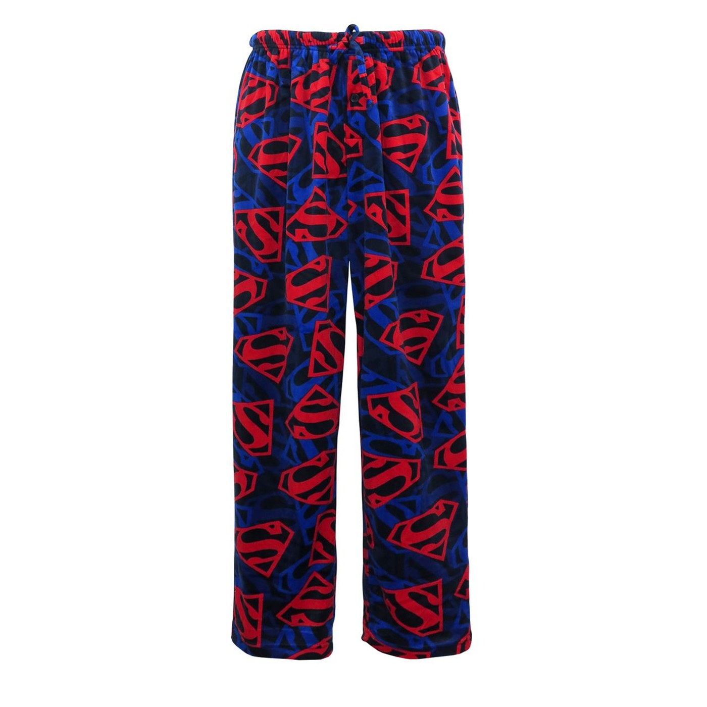 Superman Symbols All-Over Print Pajama Pants, Blue
