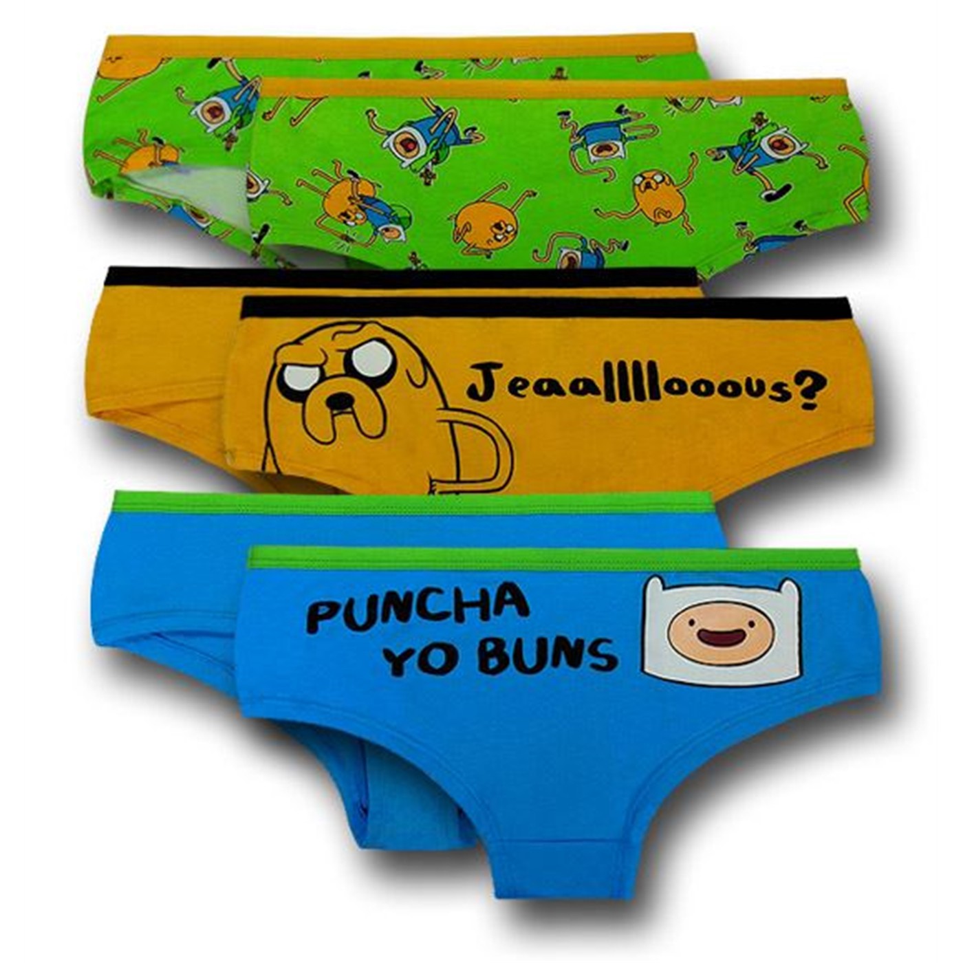 Adventure Time Women's Hipster Panty 3-Pack, Blue