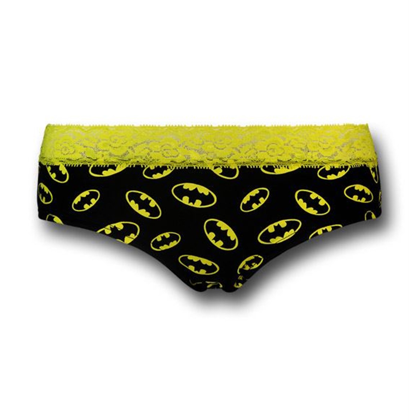 Batgirl Women's Lace Trim Hipster Briefs, Black