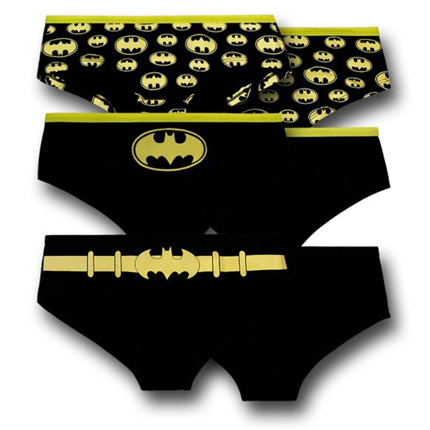 Batgirl 3-Pack Women's Hipster Briefs Set, Black
