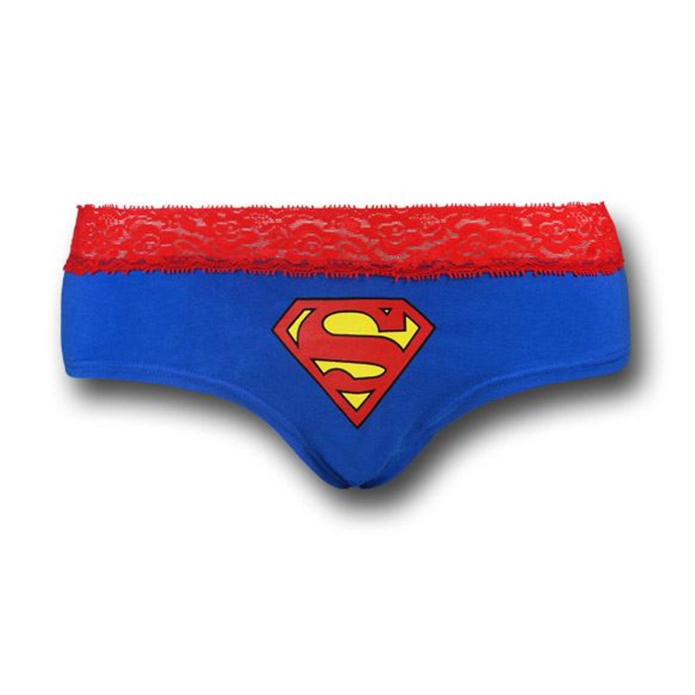 Supergirl Women's Lace Trim Hipster Briefs, Blue
