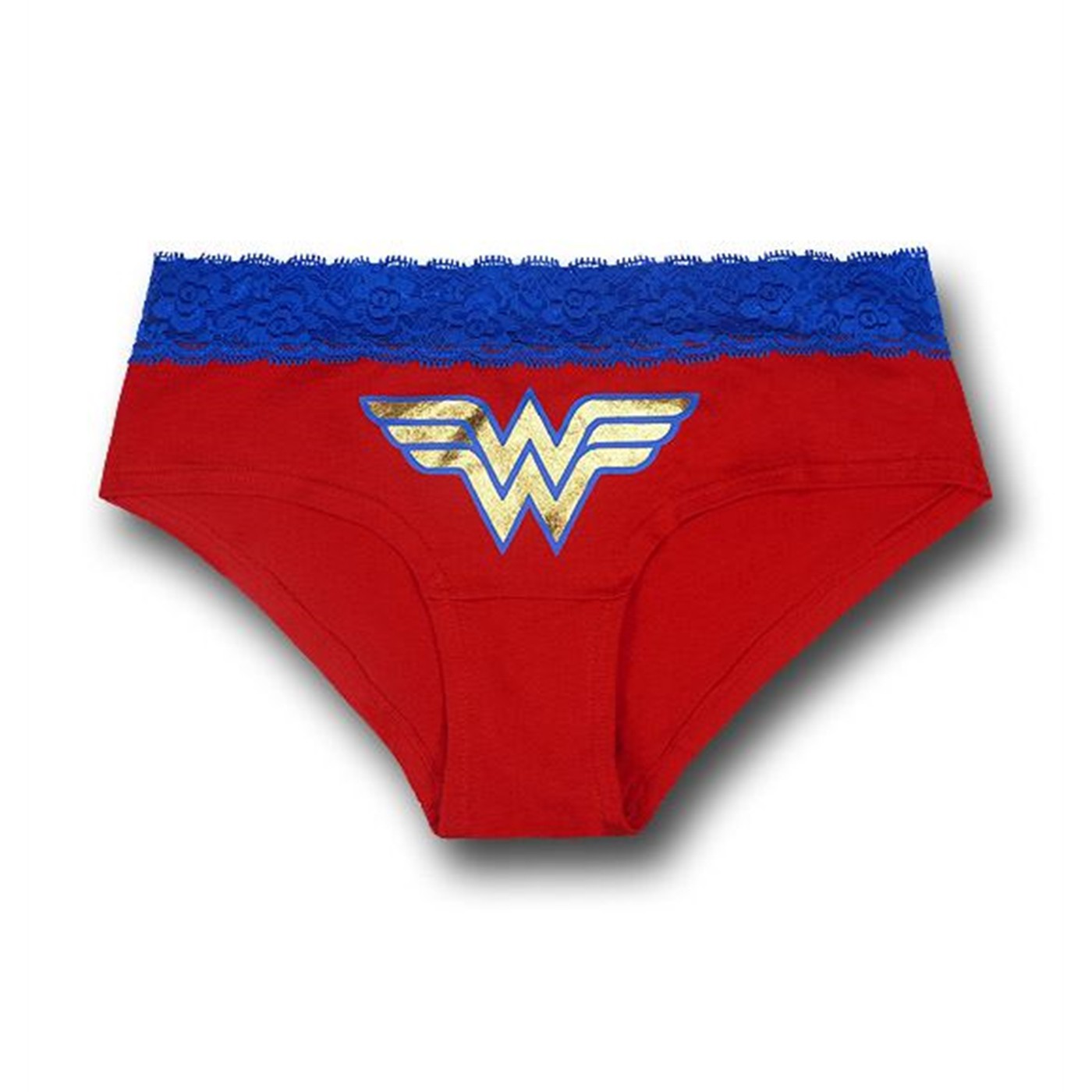 Wonder Woman Women's Lace Trim Hipster Briefs, Red