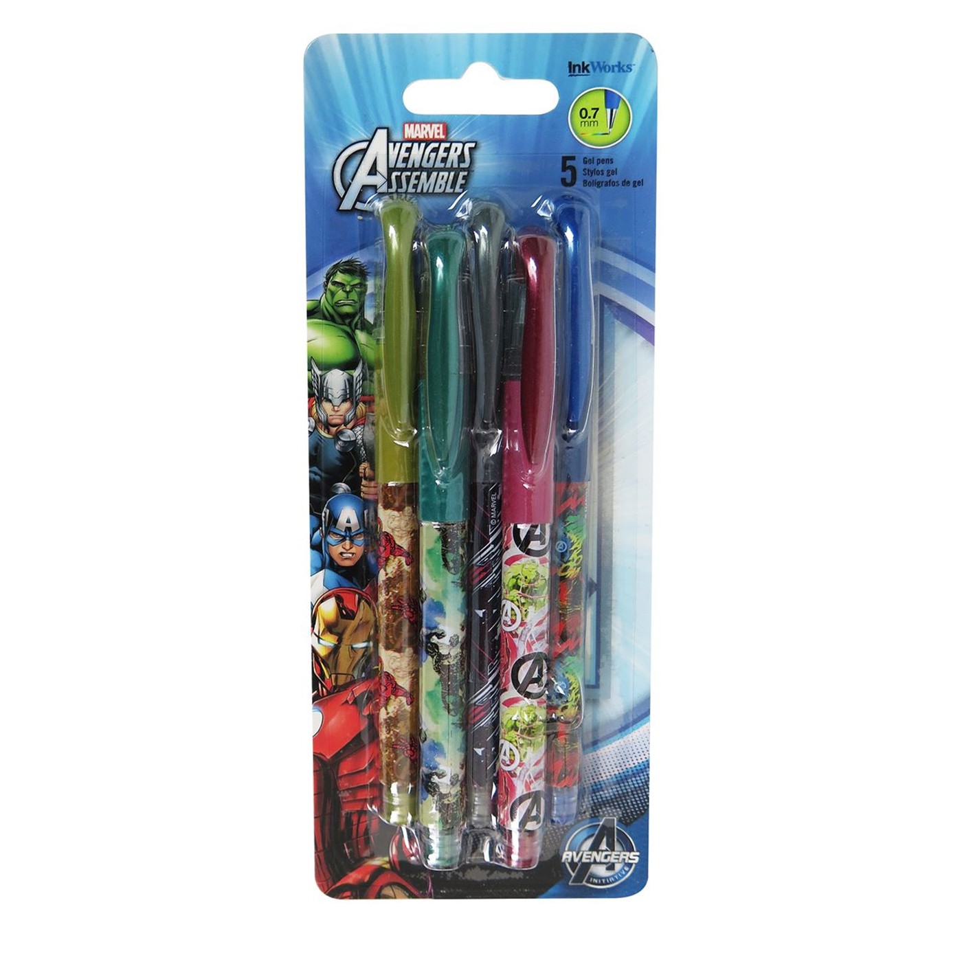Avengers Assemble Gel Pen 5-Pack, Blue