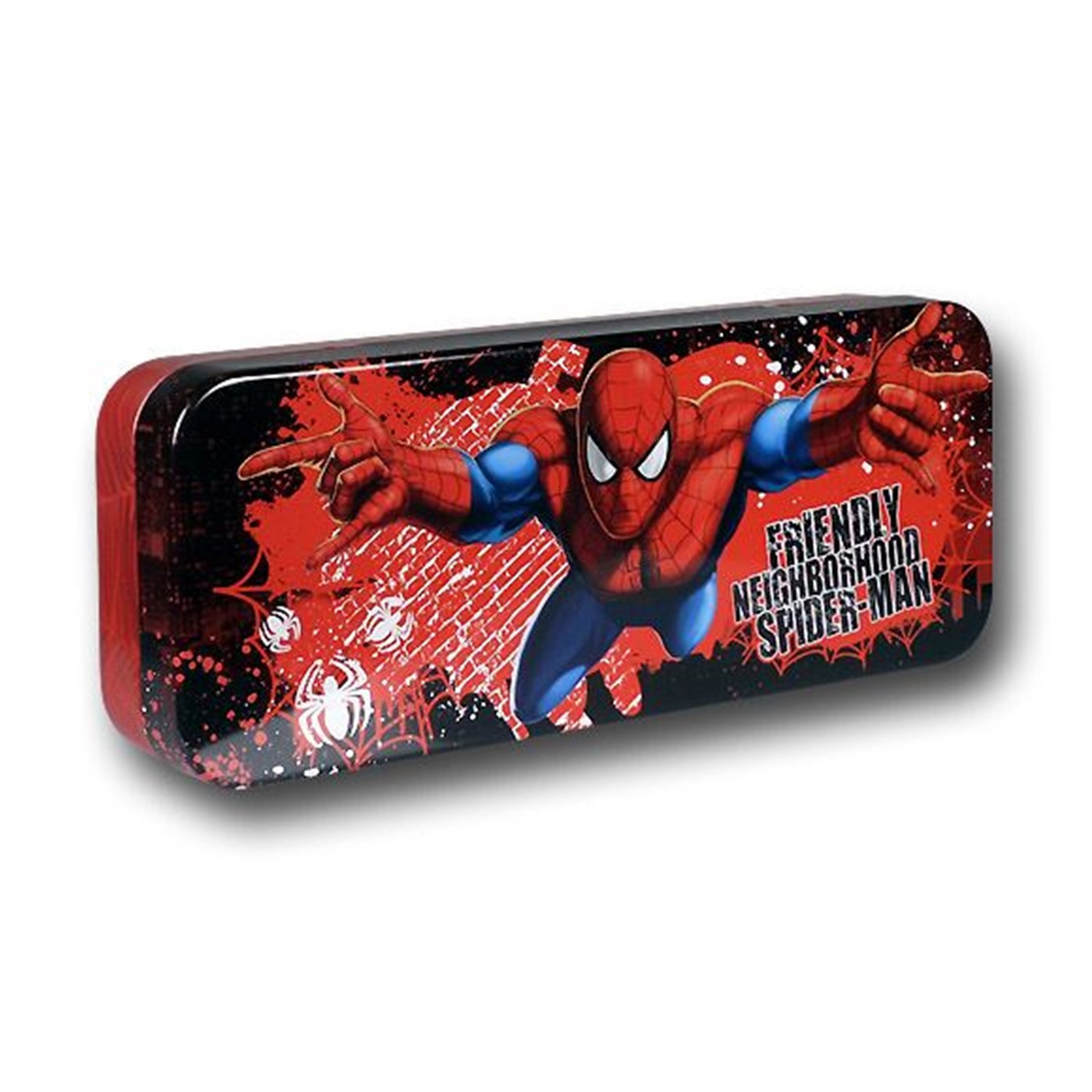 Spiderman Red Lunge Tin Pencil Box, Red