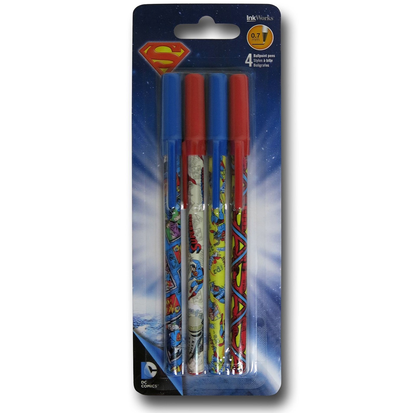 Superman Stick Pen 4-Pack, Red