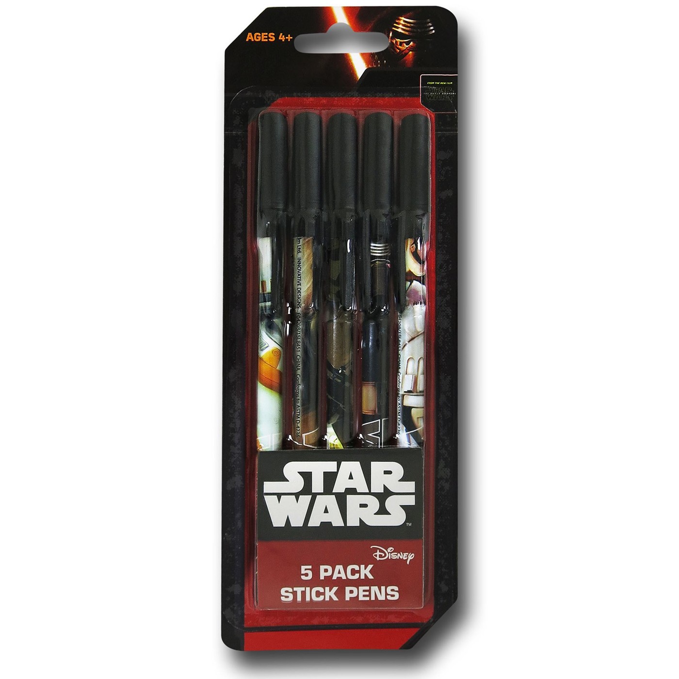 Star Wars Force Awakens 5-Pack Pen Set, Black