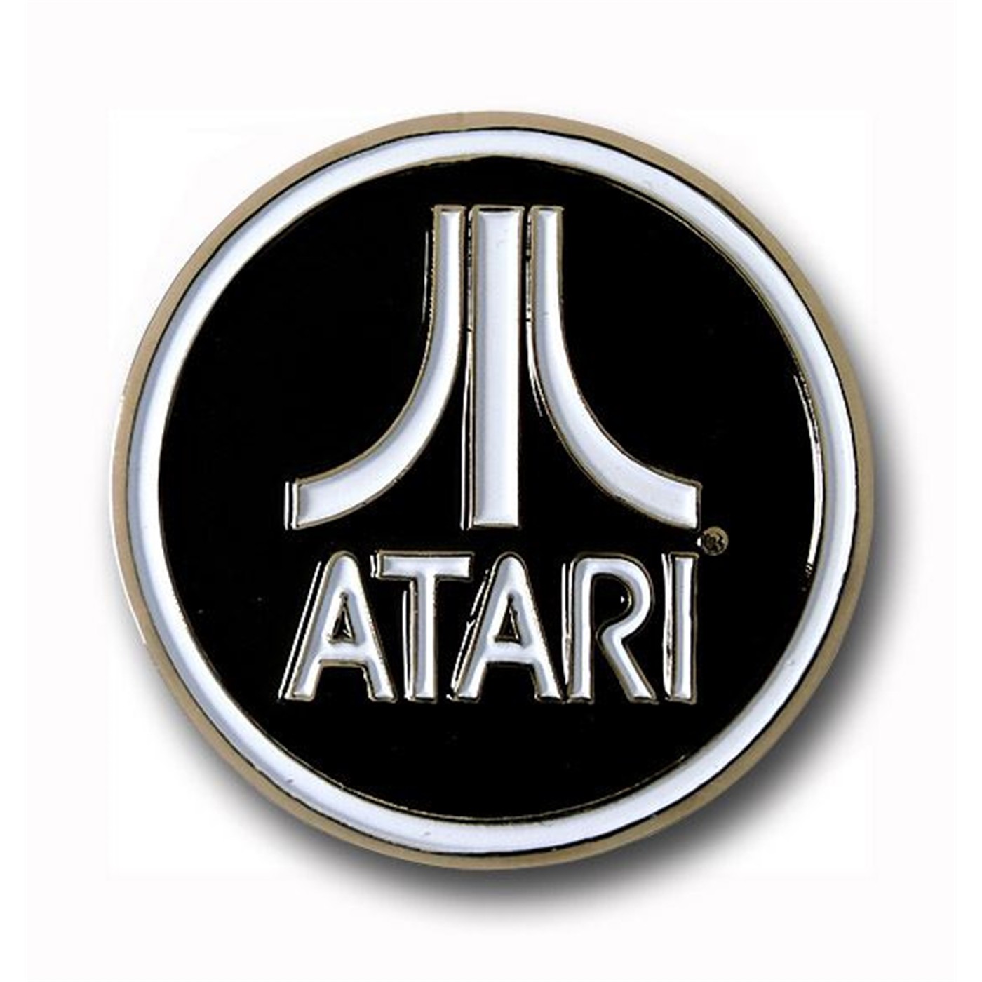 Atari Symbol Circular Pin, White