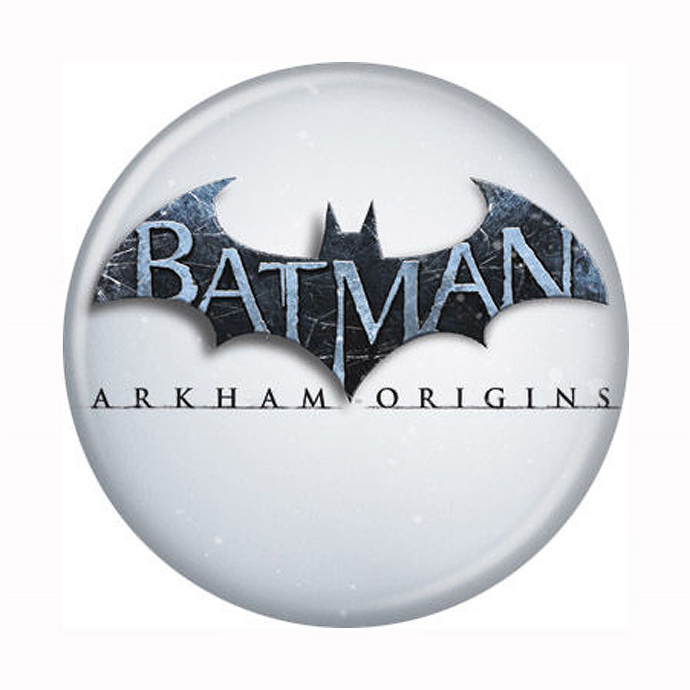 Batman Arkham Origins Logo Button, White