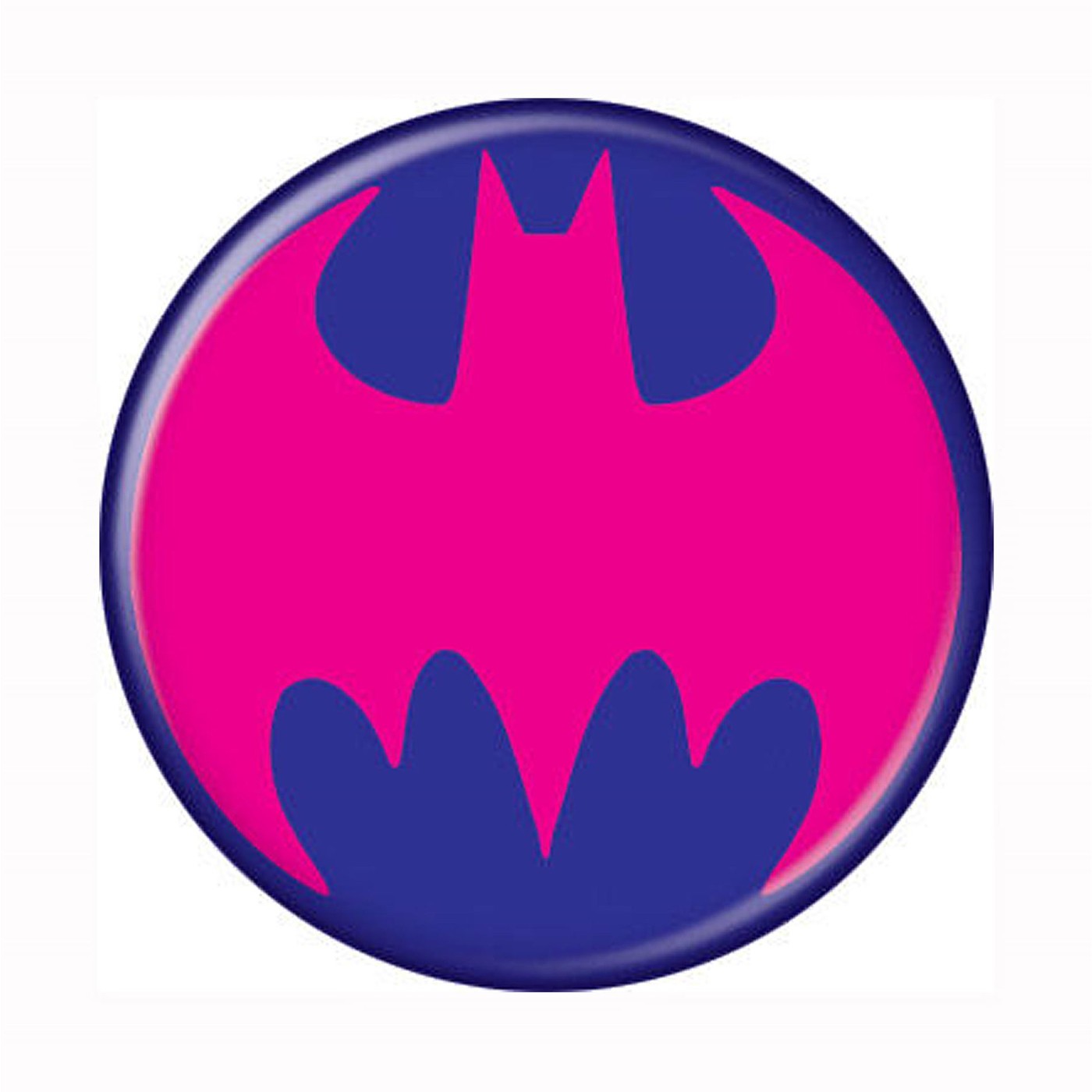 Batman Pink and Purple Symbol Button, Purple