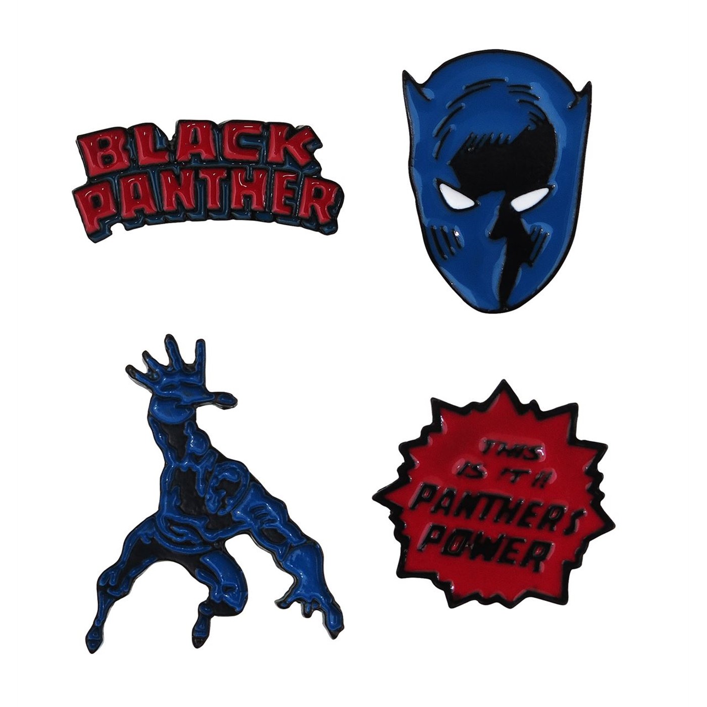 Black Panther Lapel Pin Set of 4, Red