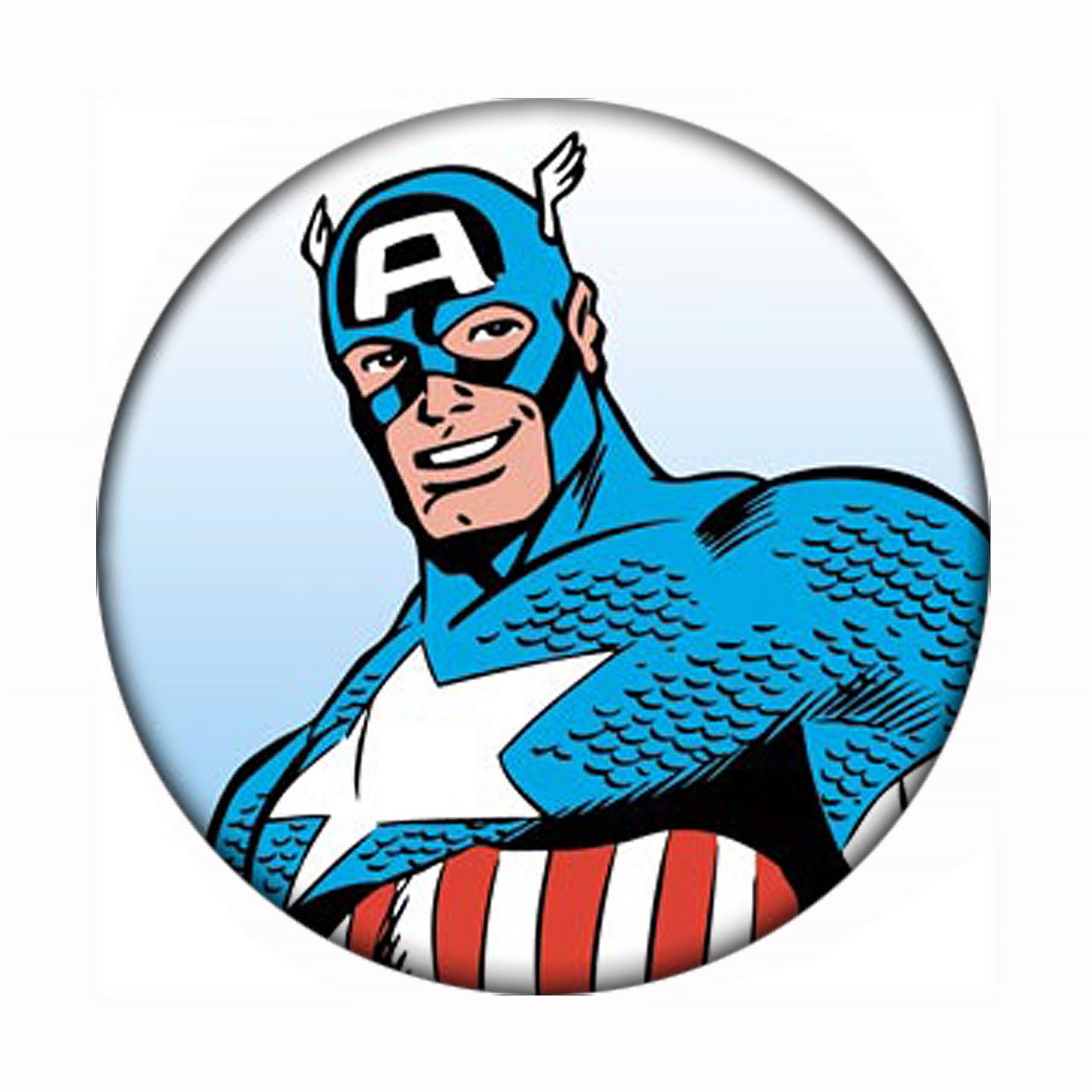 Captain America Close Up Mega Button, Blue