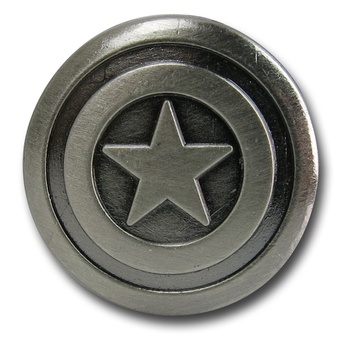 Captain America Shield Pewter Lapel Pin, Silver