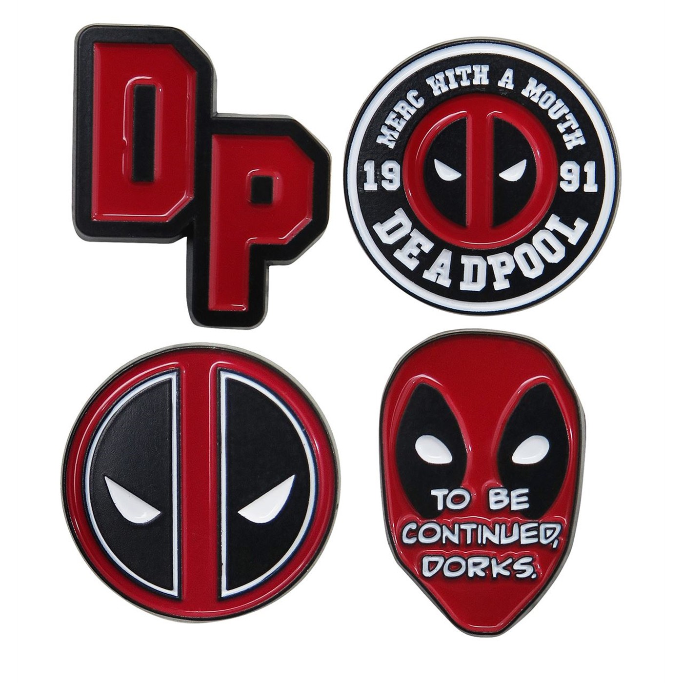 Deadpool Lapel Pin Set of 4, Red