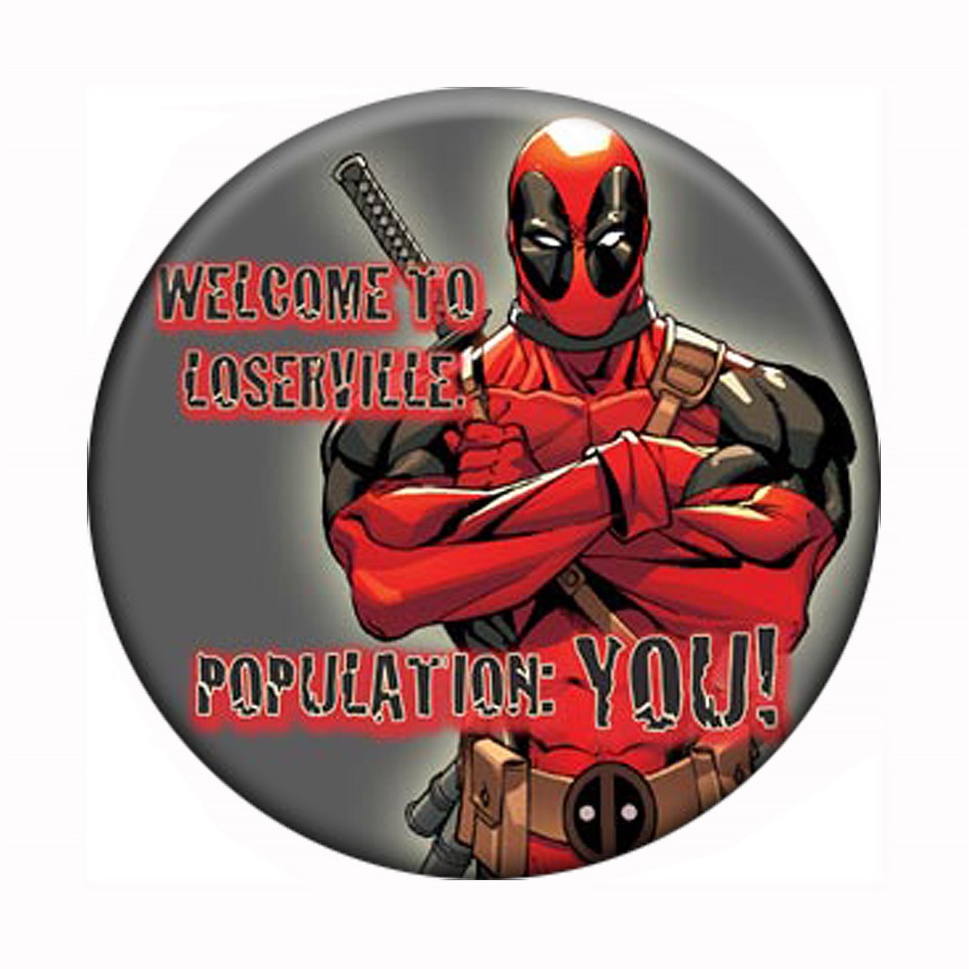 Deadpool Population Button, Black
